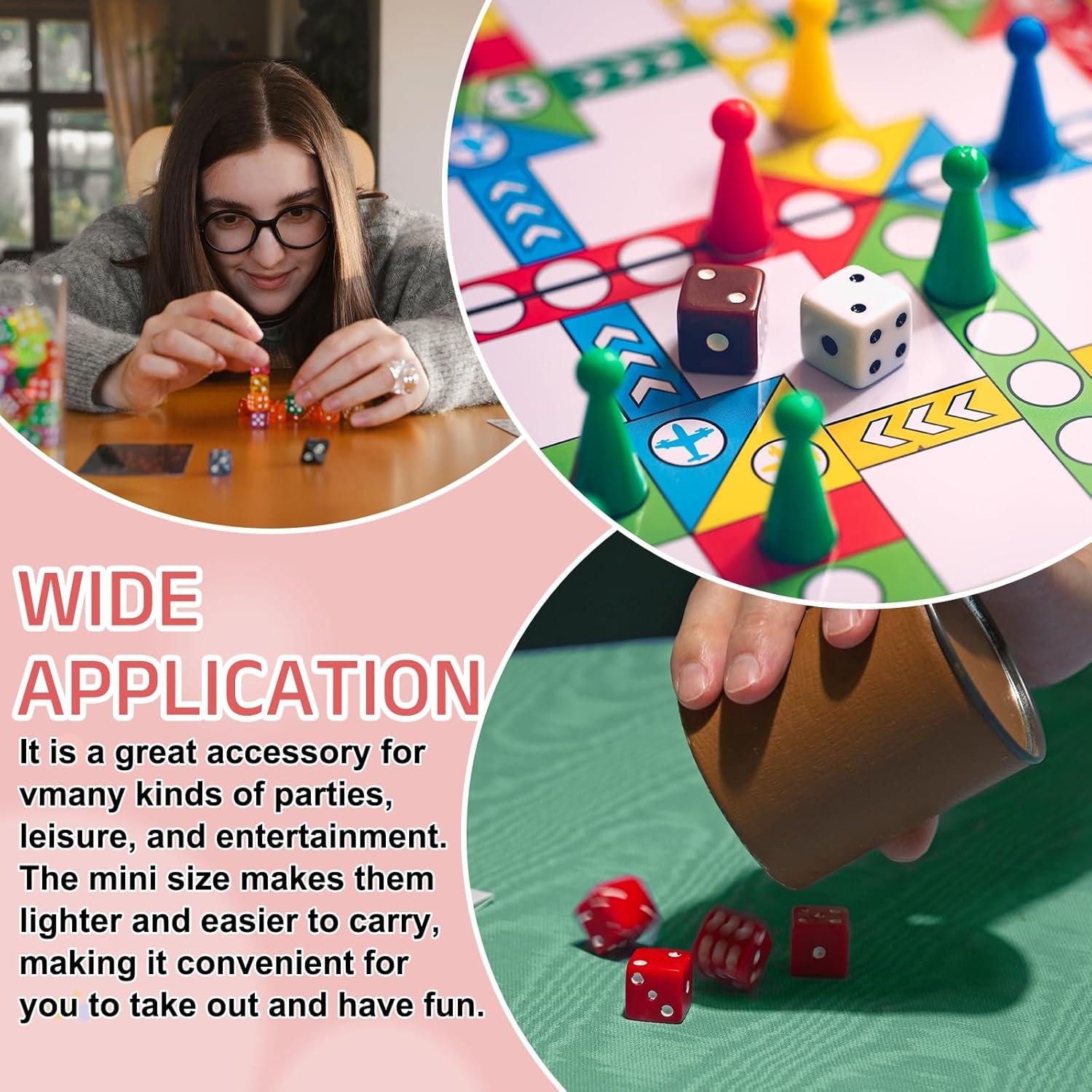 200 Dados Mini Acrílicos uxcell 5mm Transparentes 5 Colores