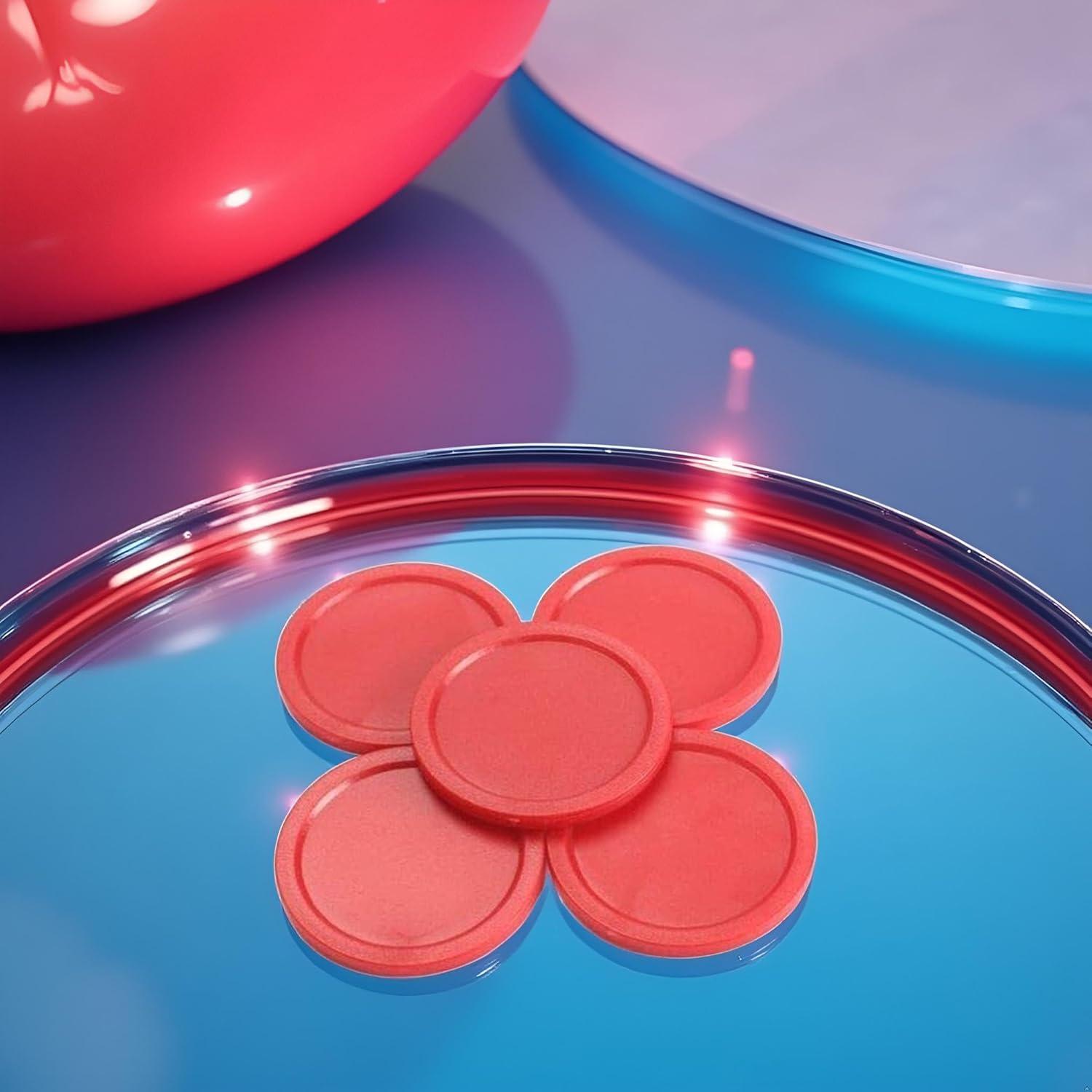 Discos de Hockey de Aire BWESOO 5 Pcs 50mm Rojo para Mesa