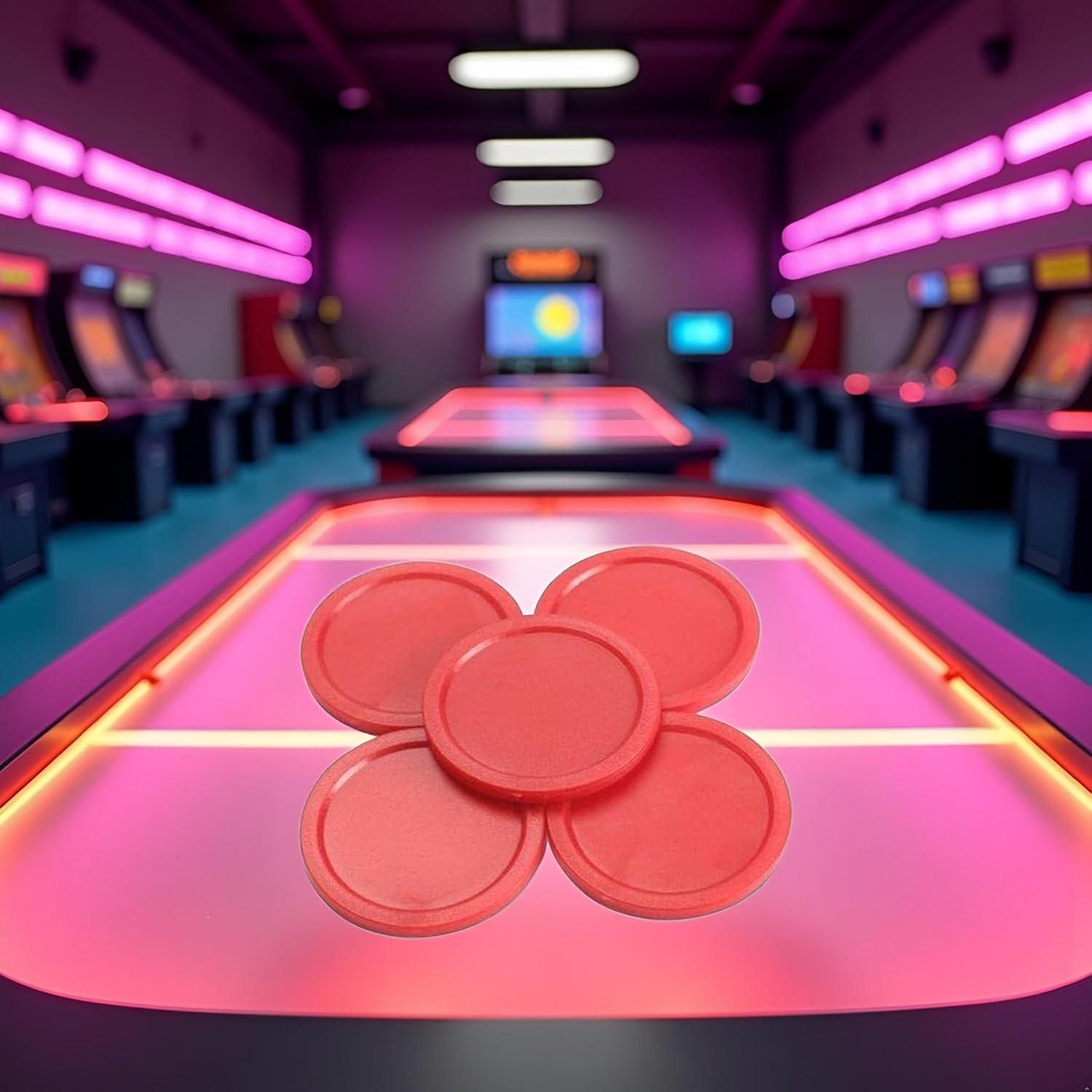 Discos de Hockey de Aire BWESOO 5 Pcs 50mm Rojo para Mesa