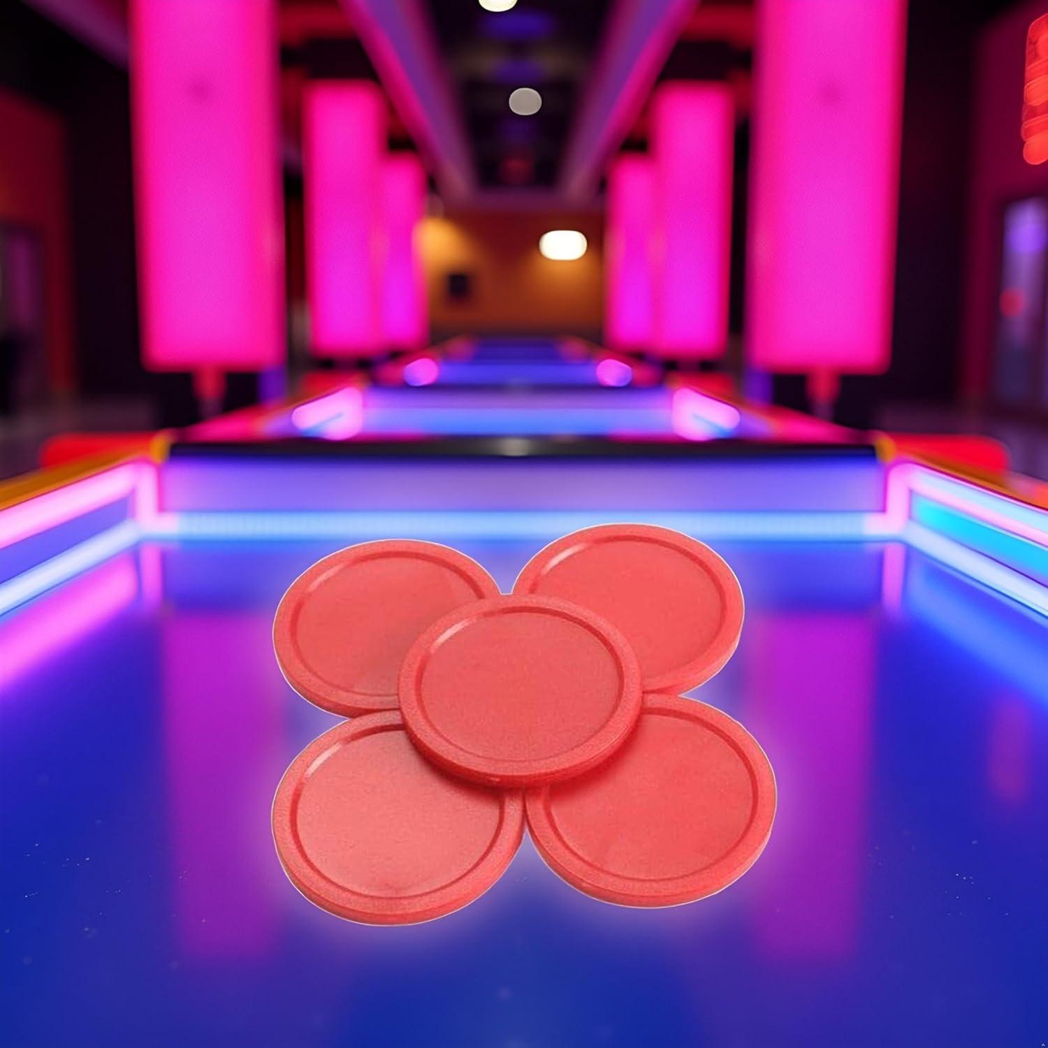 Discos de Hockey de Aire BWESOO 5 Pcs 50mm Rojo para Mesa