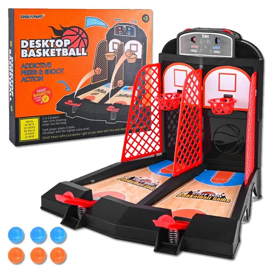 Juego de Baloncesto de Mesa OPTSPTOY con 6 Pelotas