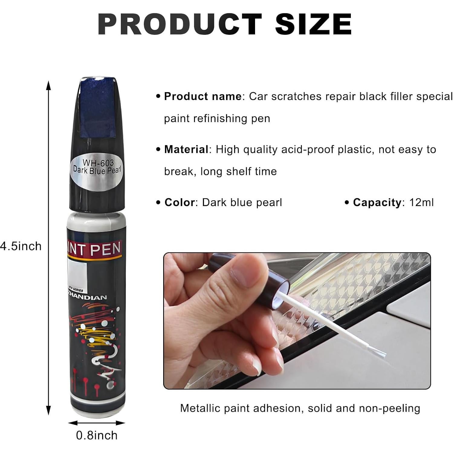 Bolígrafo de Pintura de Retoque DXNQ Perla Azul Oscuro 12ml