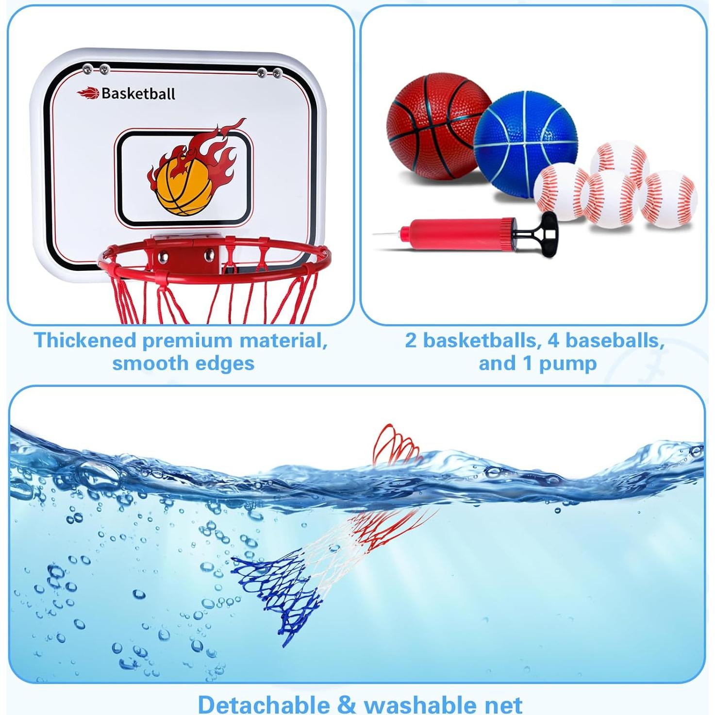 Juego 4 en 1 SIOTMERA Baloncesto y T-Ball Ajustable 3-8 Años