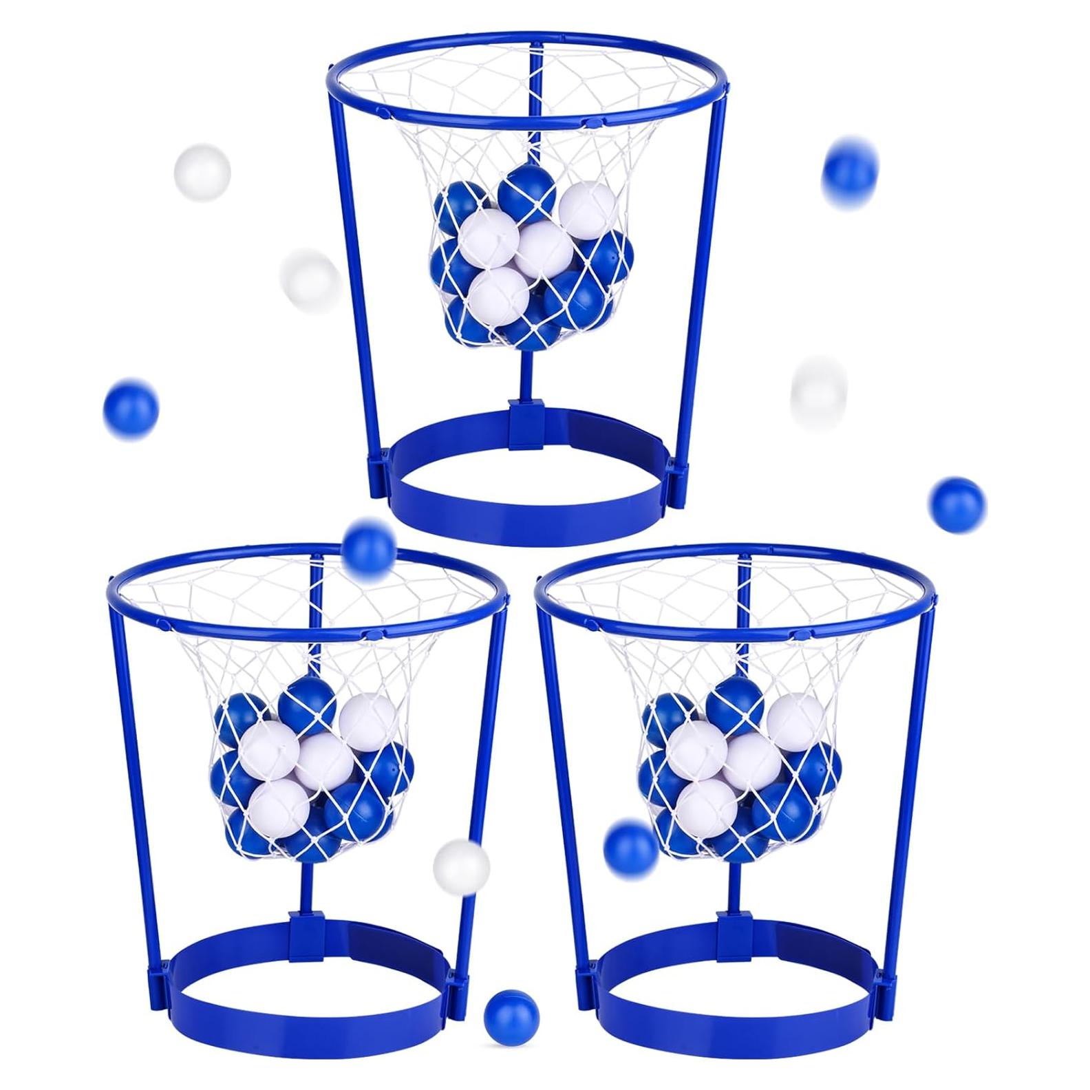 Juego de Fiesta de Baloncesto Hooqict con 3 Aros y 40 Pelotas