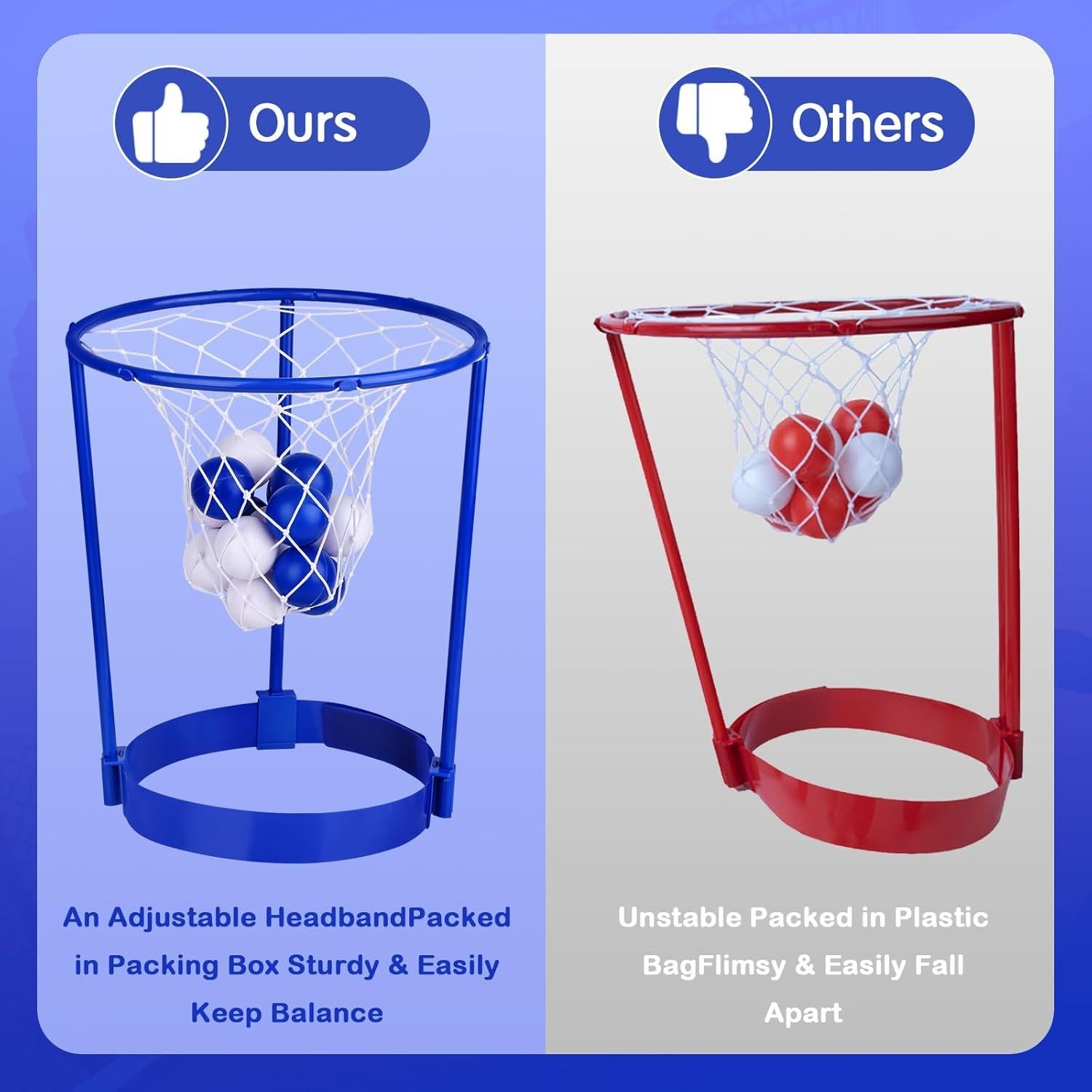 Juego de Fiesta de Baloncesto Hooqict con 3 Aros y 40 Pelotas