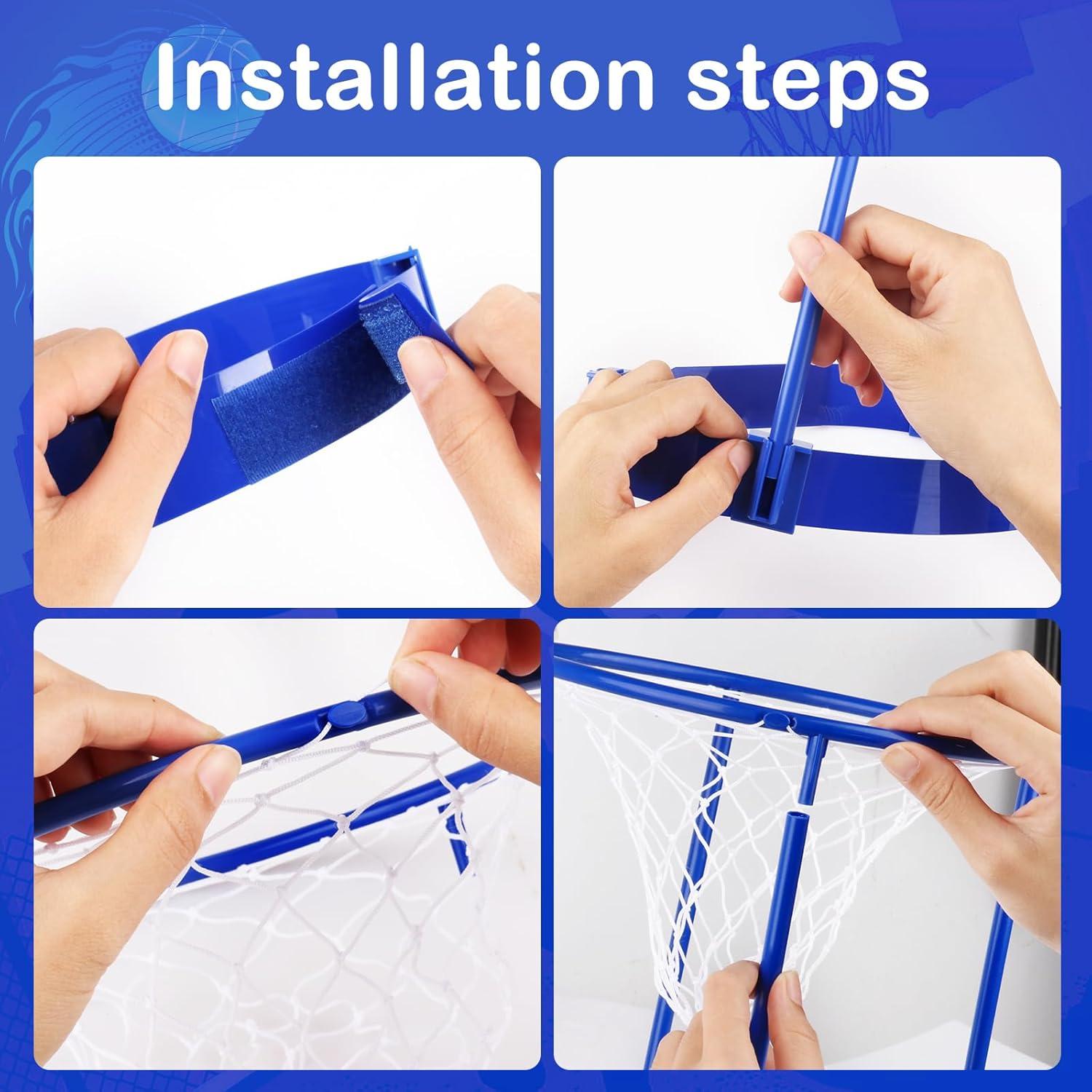 Juego de Fiesta de Baloncesto Hooqict con 3 Aros y 40 Pelotas