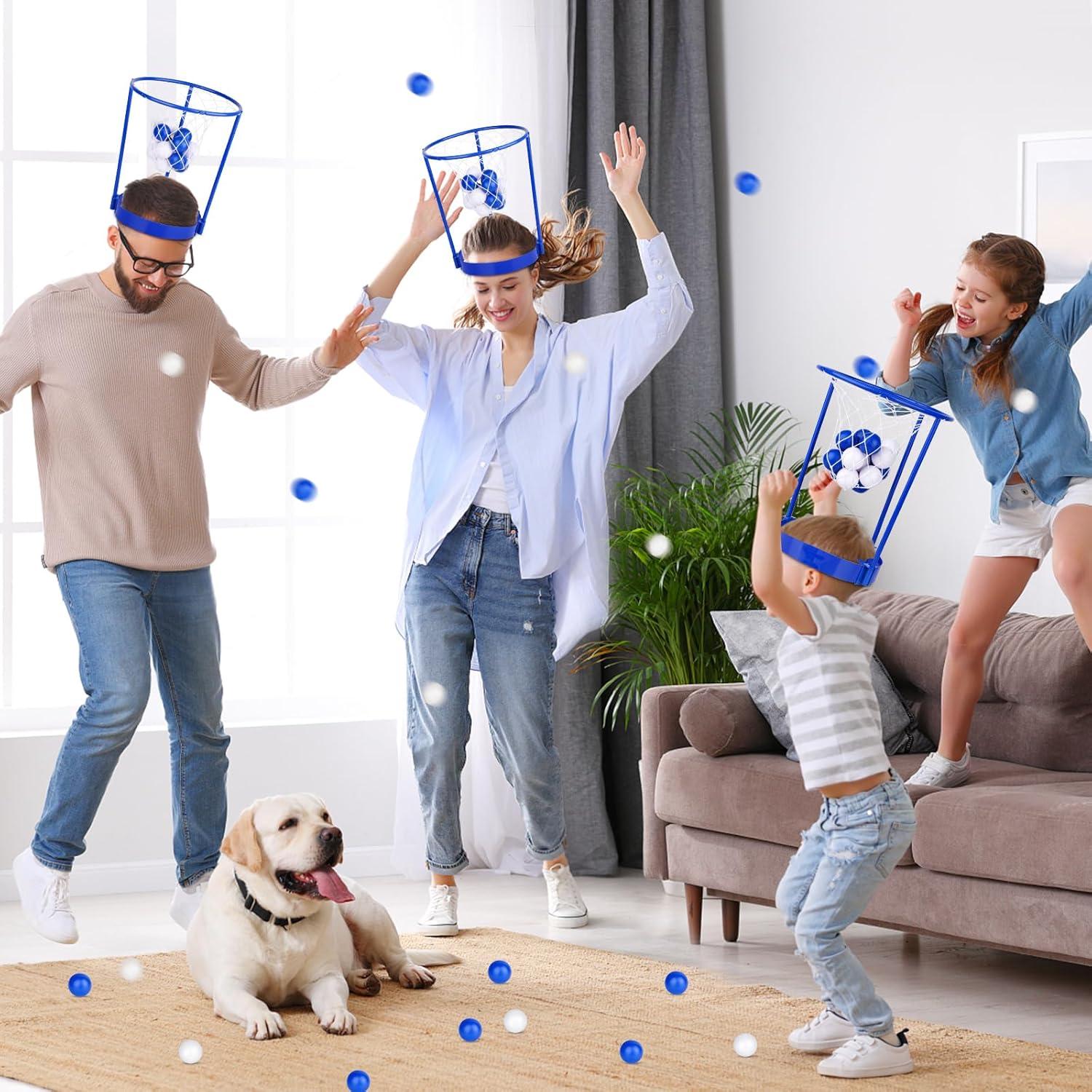 Juego de Fiesta de Baloncesto Hooqict con 3 Aros y 40 Pelotas