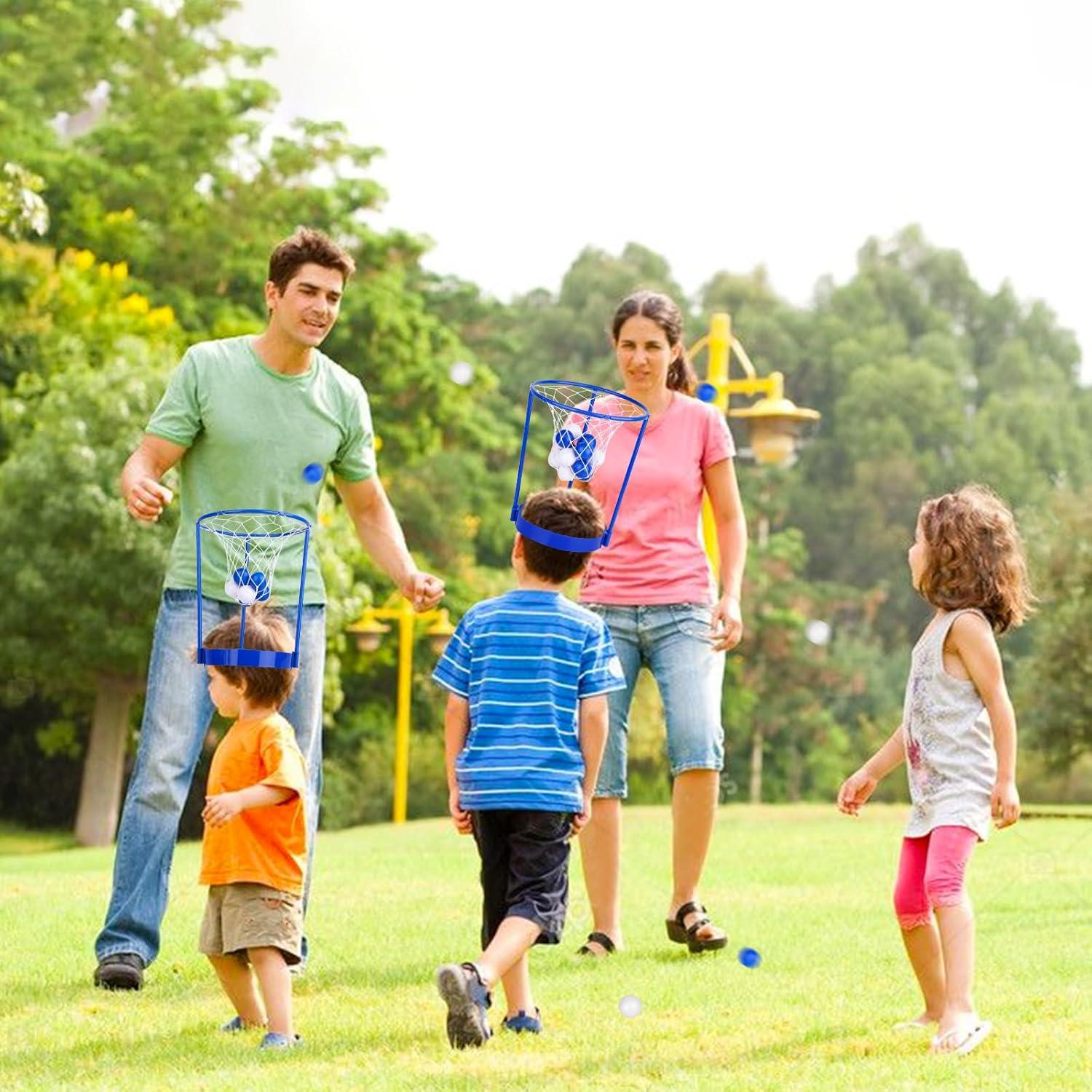 Juego de Fiesta de Baloncesto Hooqict con 3 Aros y 40 Pelotas