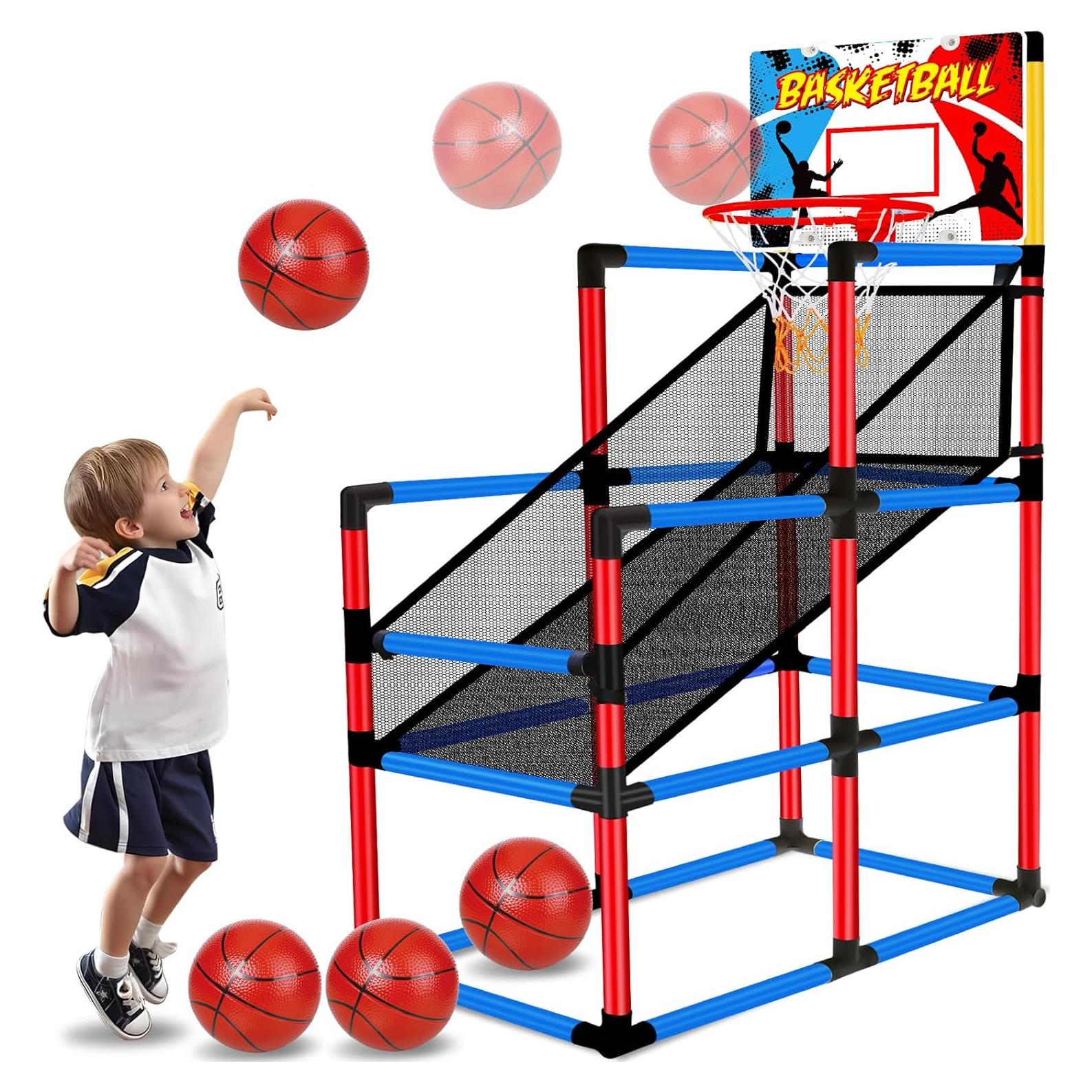 Juego de Baloncesto Arcade Basytodio 63" Altura Ajustable