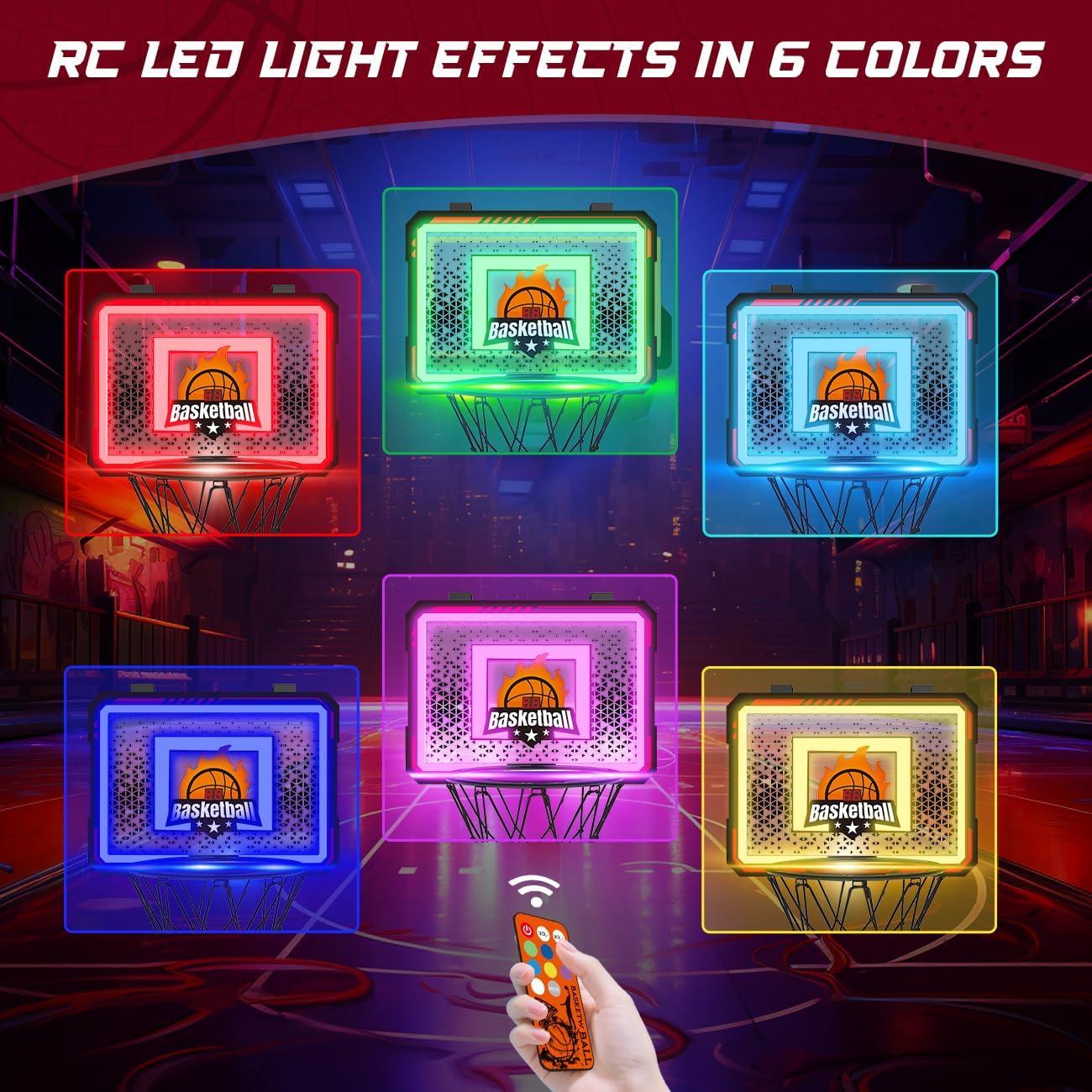 Aro de Baloncesto Interior VATOS C-012 con Luces LED y Control Remoto