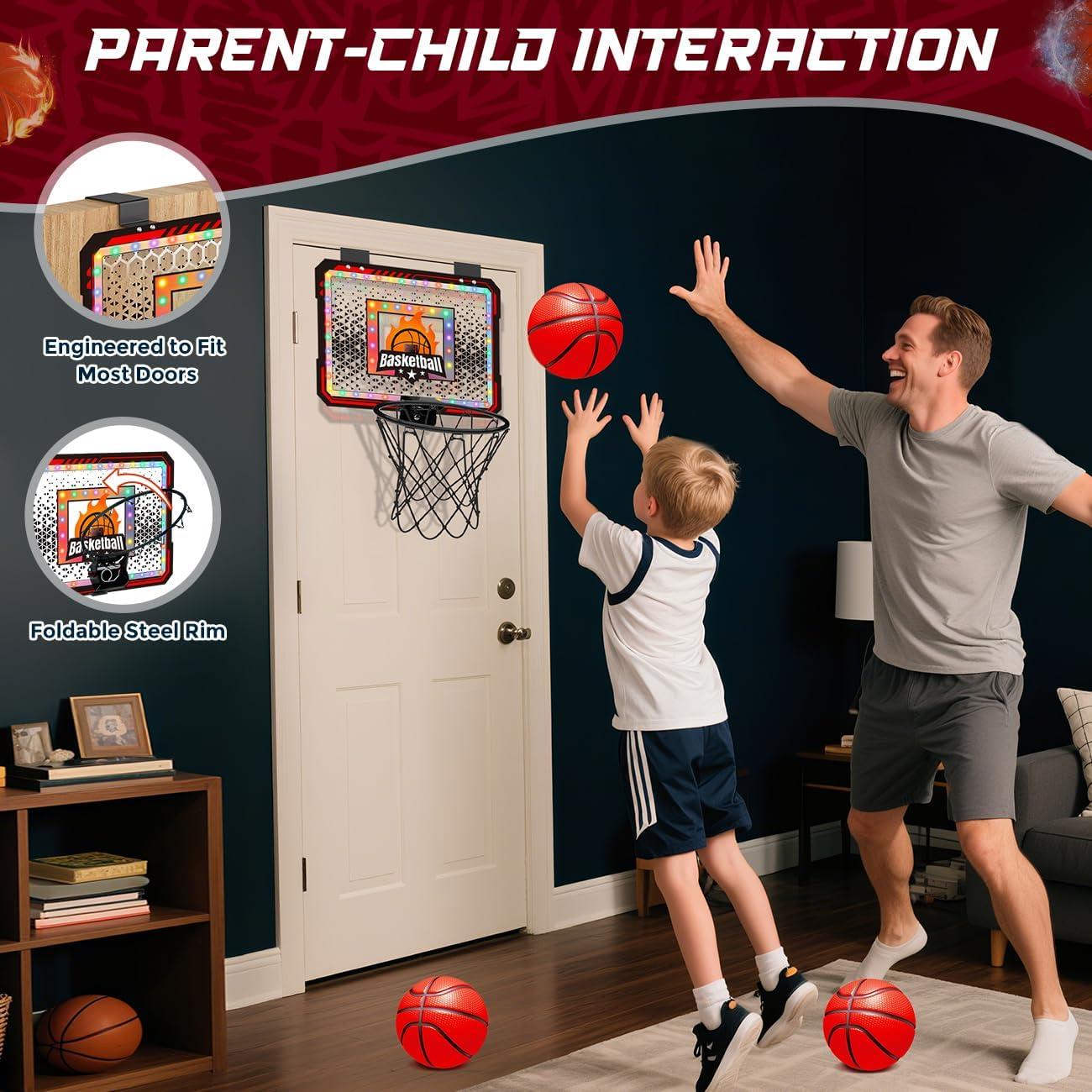 Aro de Baloncesto Interior VATOS C-012 con Luces LED y Control Remoto