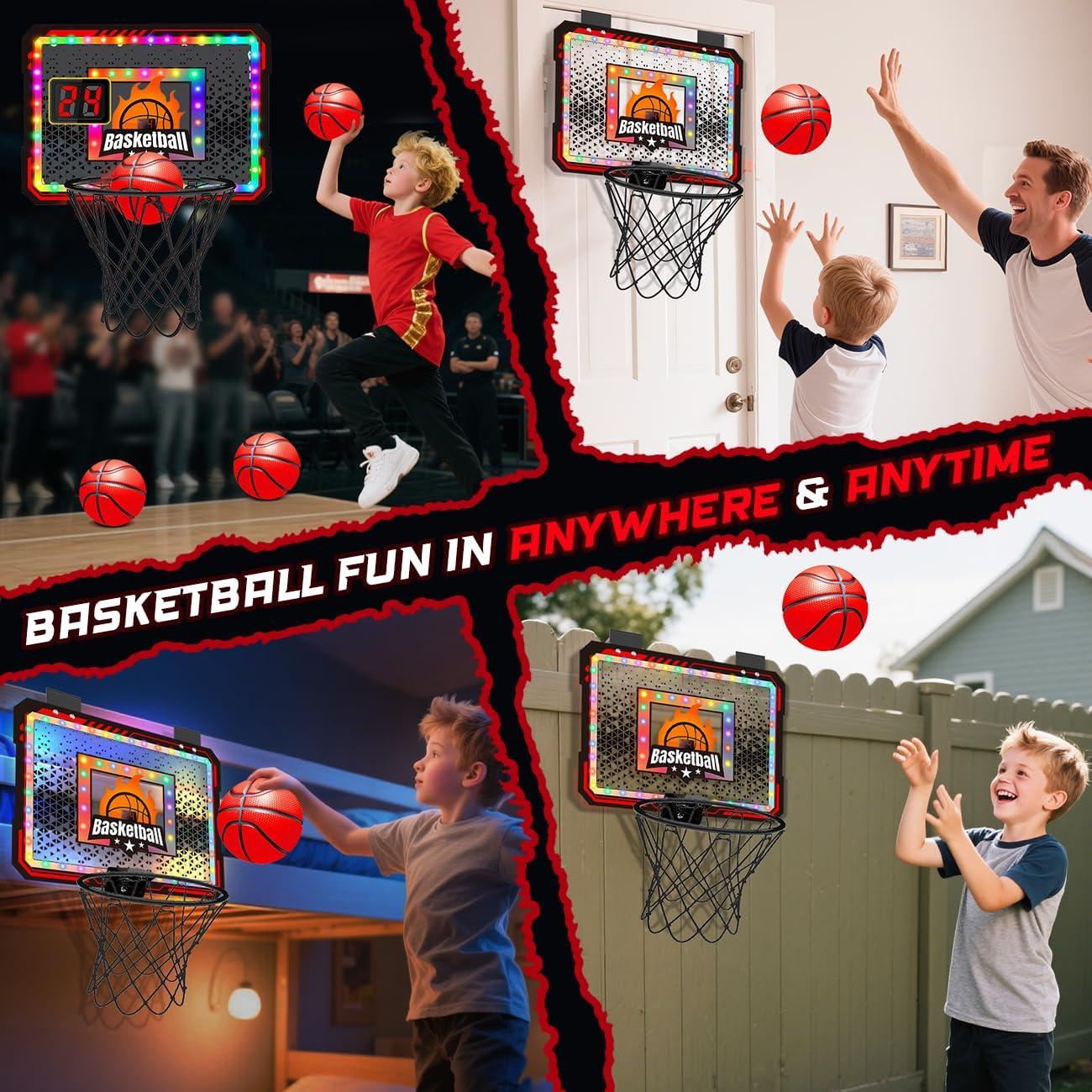 Aro de Baloncesto Interior VATOS C-012 con Luces LED y Control Remoto