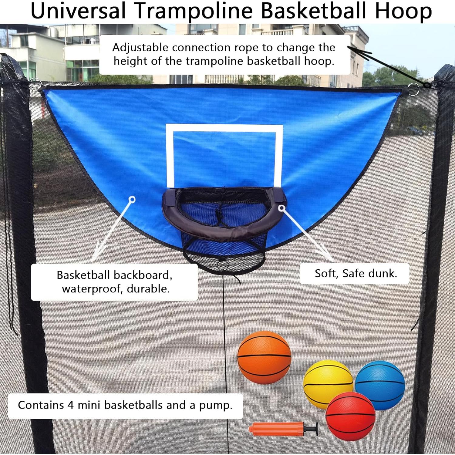 Aro de Baloncesto para Trampolín XATAMIO con Bomba y 4 Pelotas