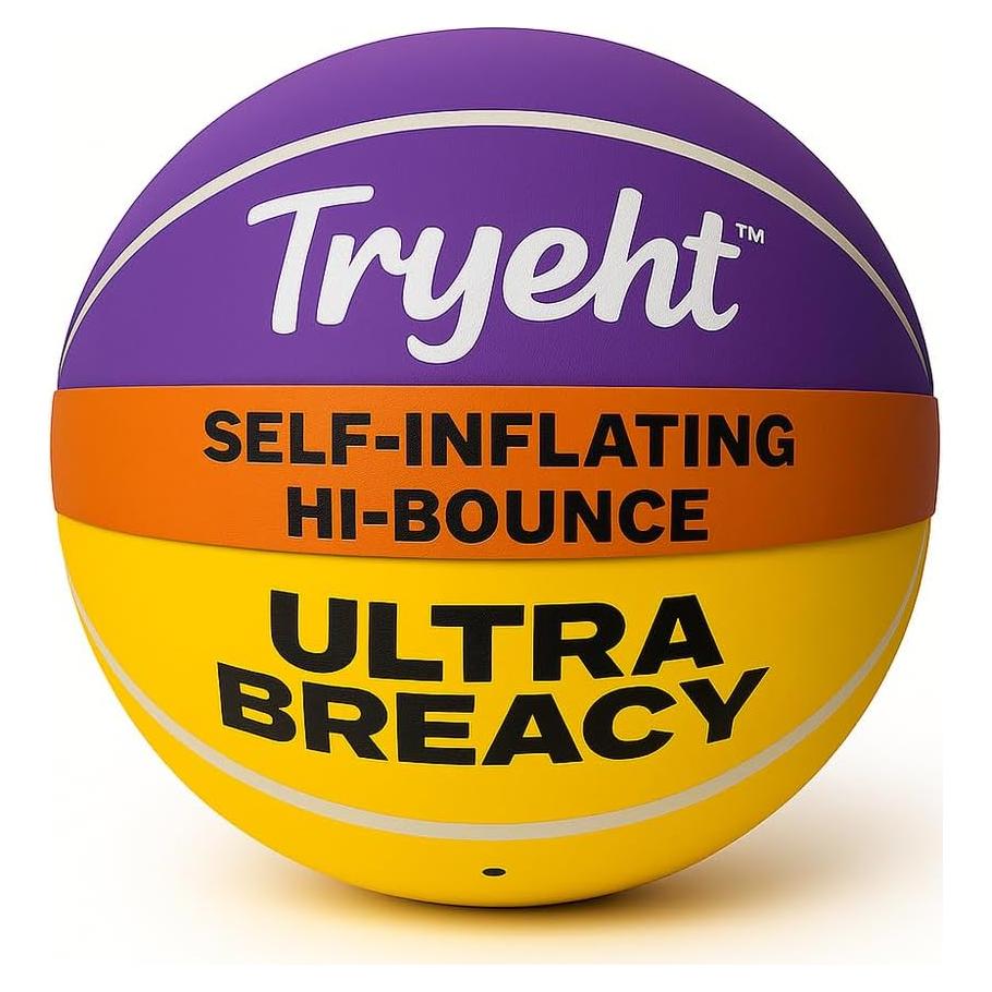 Mini Balón de Baloncesto Tryeht 12.7 cm Autoinflable Goma