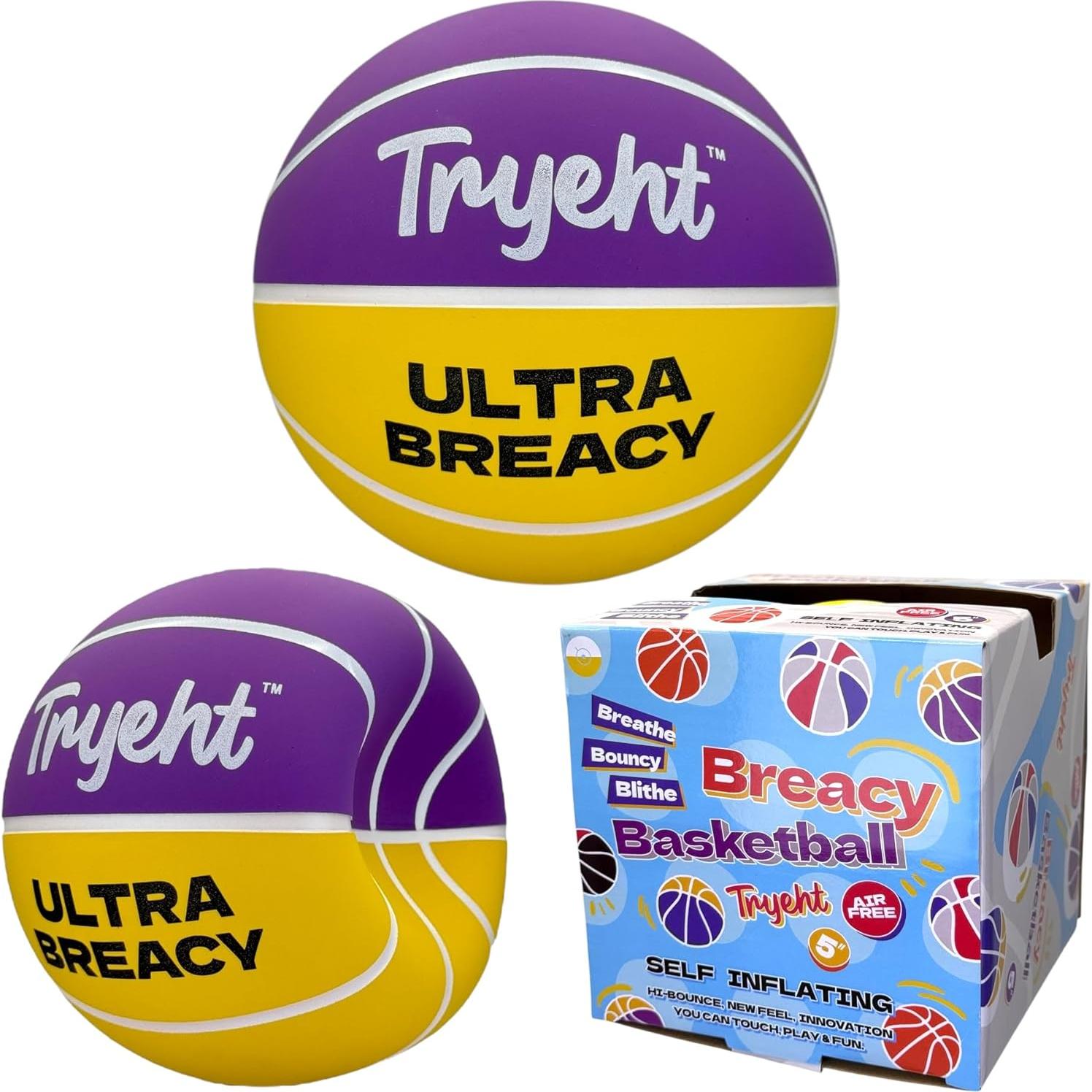 Mini Balón de Baloncesto Tryeht 12.7 cm Autoinflable Goma