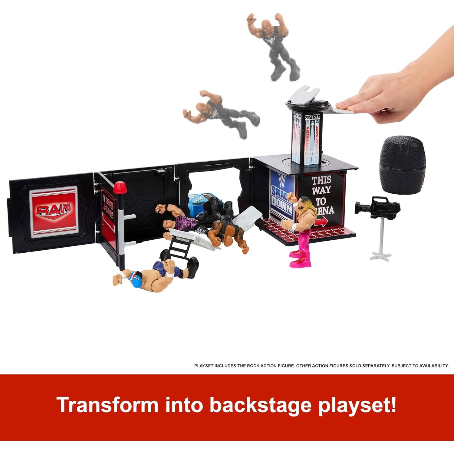 Juego de Micrófono 2-en-1 Mattel WWE Knuckle Crunchers The Rock 8.25 cm