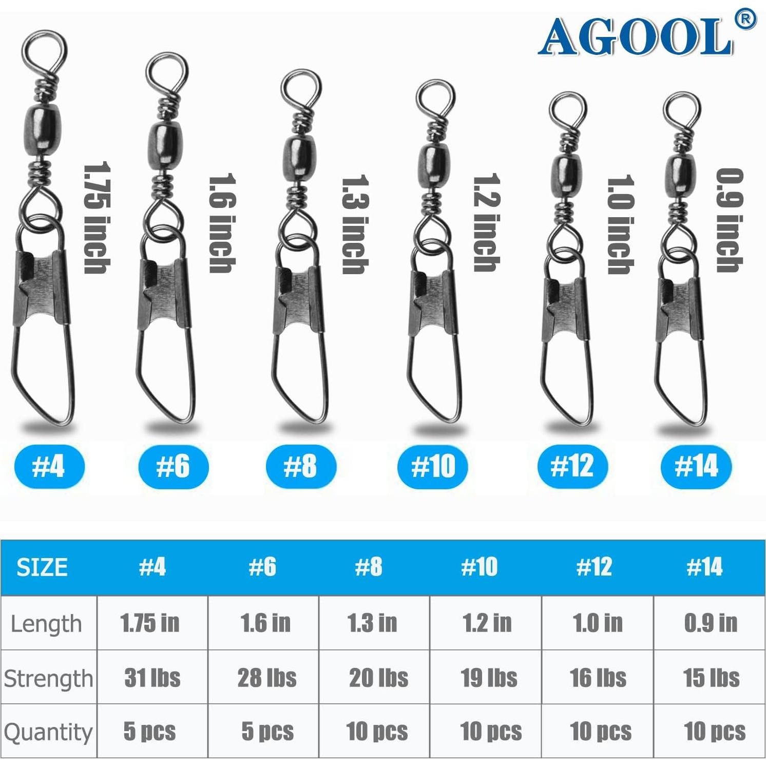 Kit de Ganchos Giratorios AGOOL 50pcs Alta Resistencia