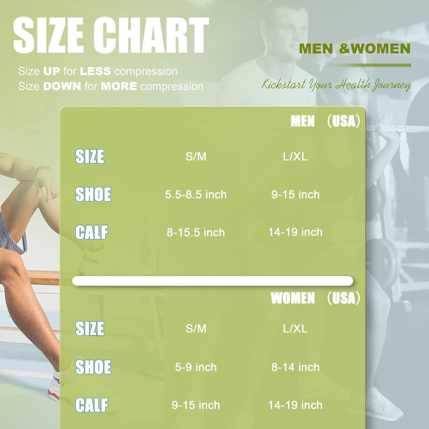 8 Pares de Calcetines de Compresión 20-30 mmHg Unisex hasta la Rodilla