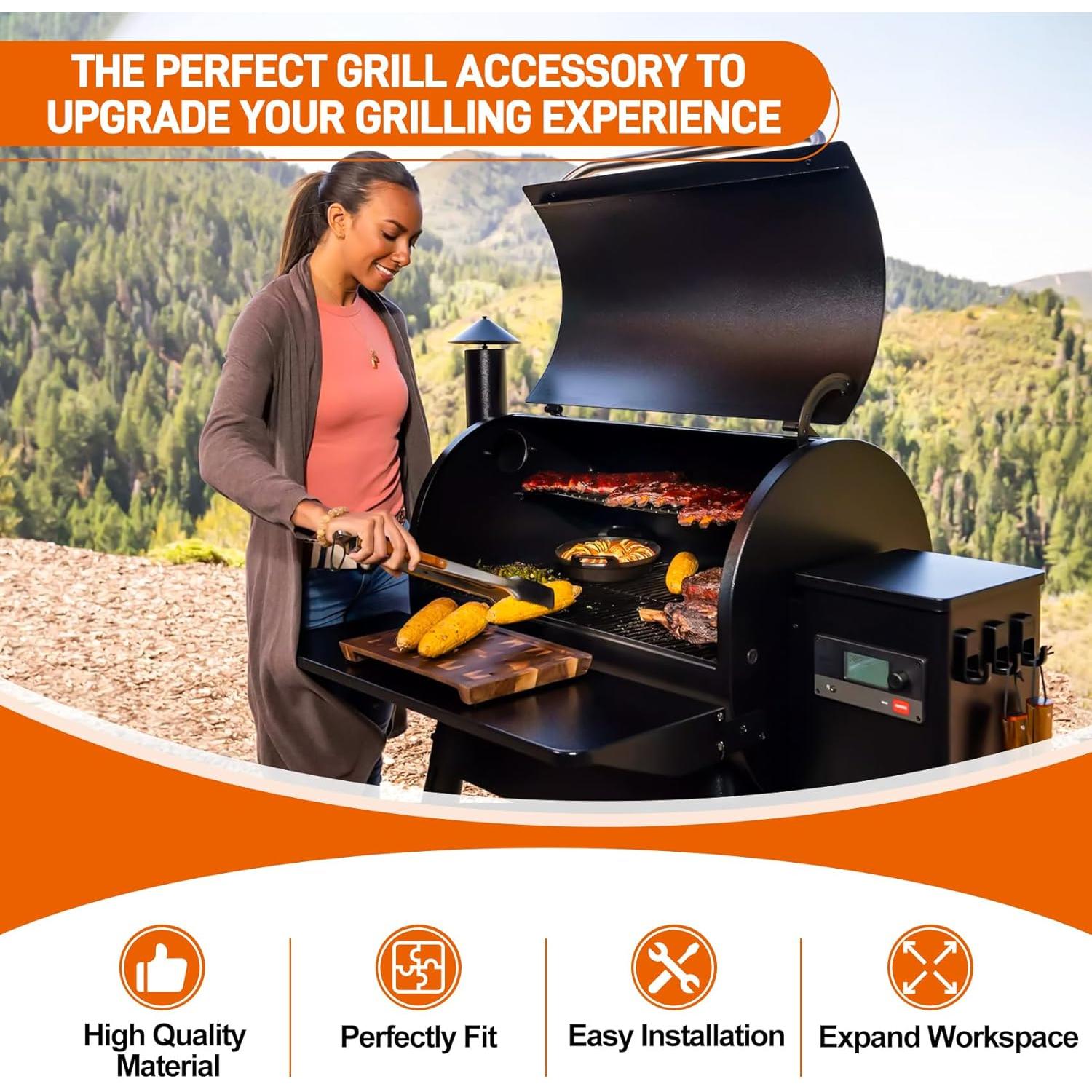 Estante Frontal Plegable Traeger BAC362 63.5x30.5cm Accesorio Parrilla