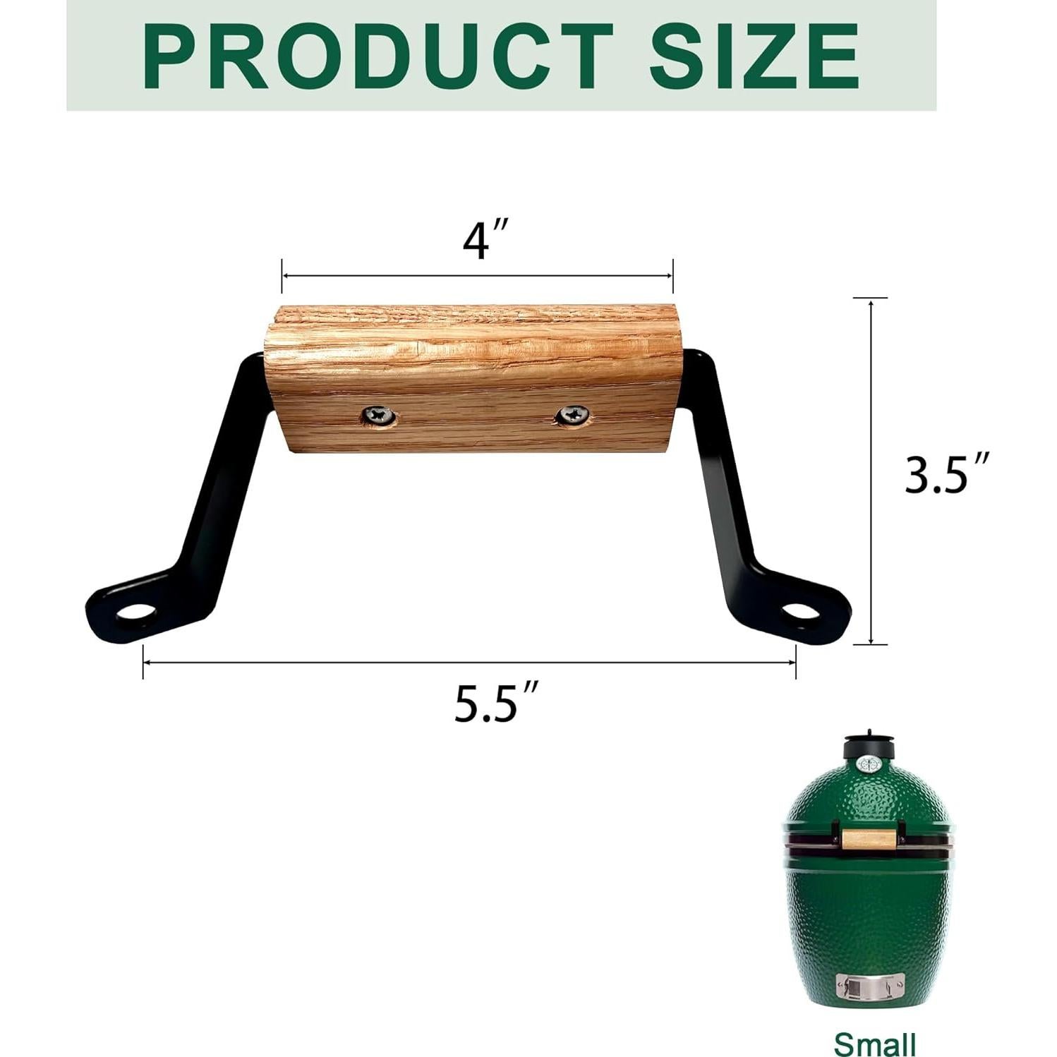 Mango de Reemplazo para Pequeño Big Green Egg BBQ - Acero y Madera