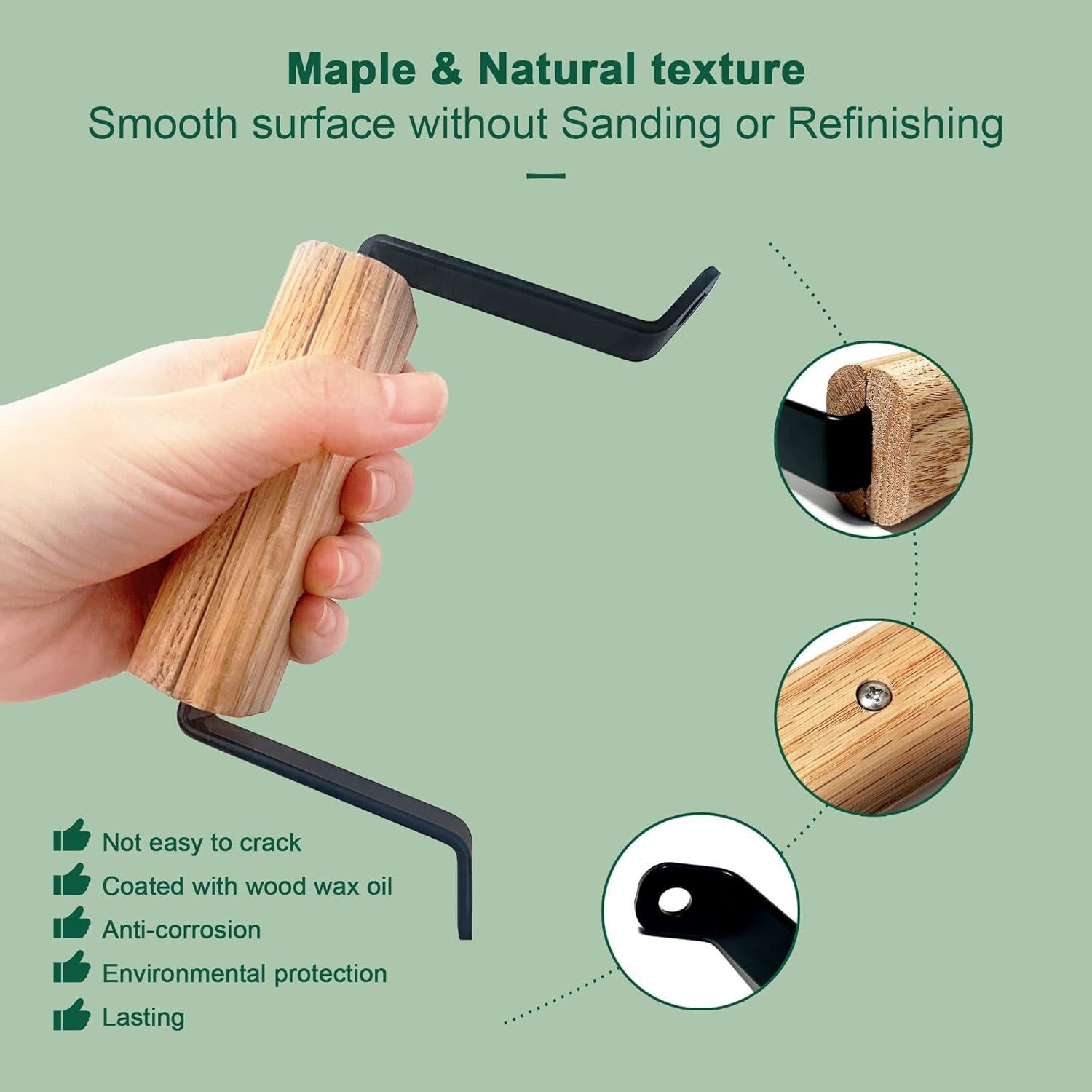 Mango de Reemplazo para Pequeño Big Green Egg BBQ - Acero y Madera