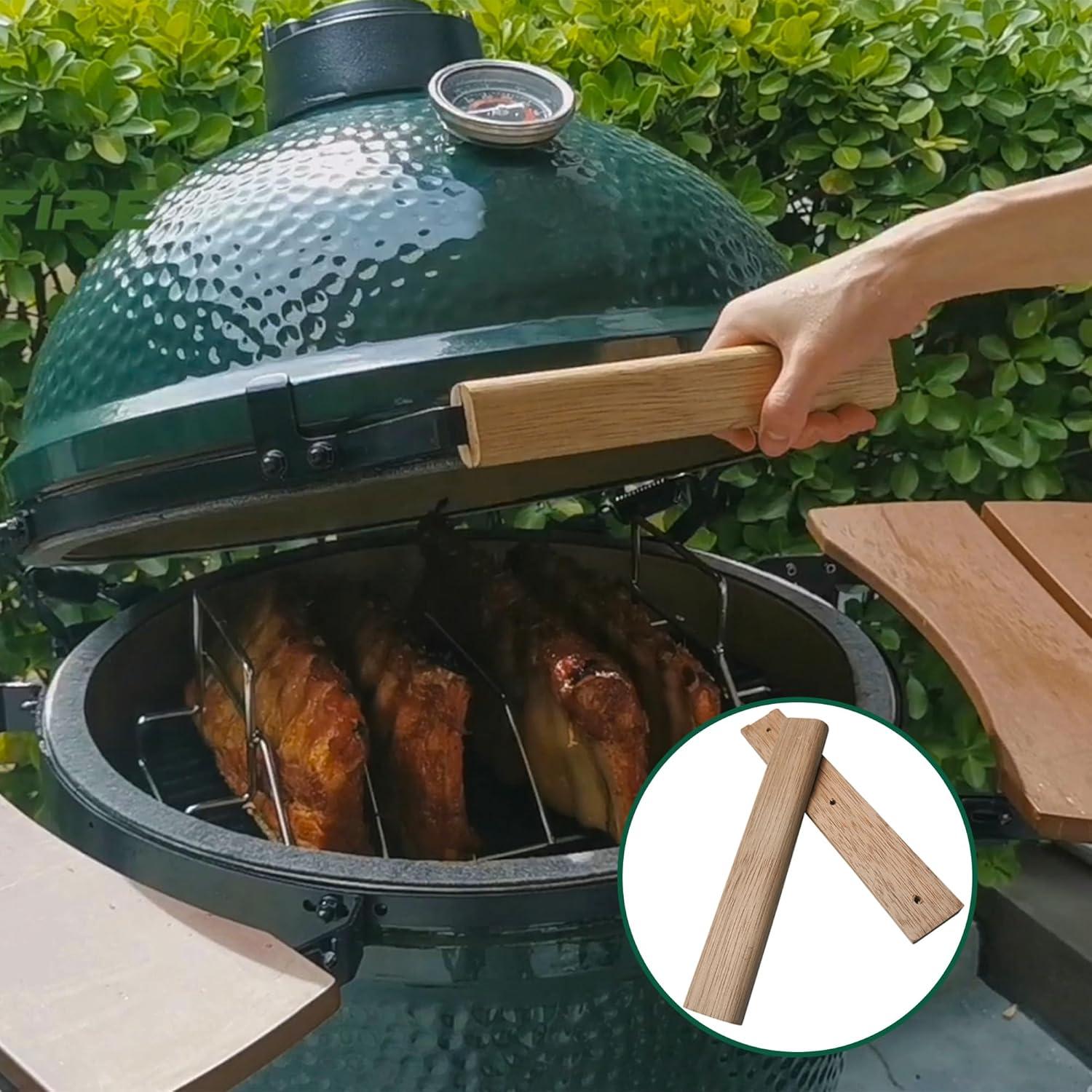 Mango de Reemplazo para Pequeño Big Green Egg BBQ - Acero y Madera