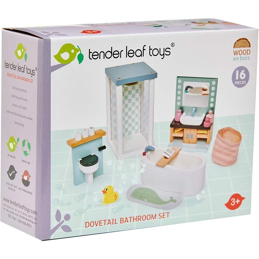 Conjunto de Baño Dovetail Tender Leaf Toys - Muebles Miniatura
