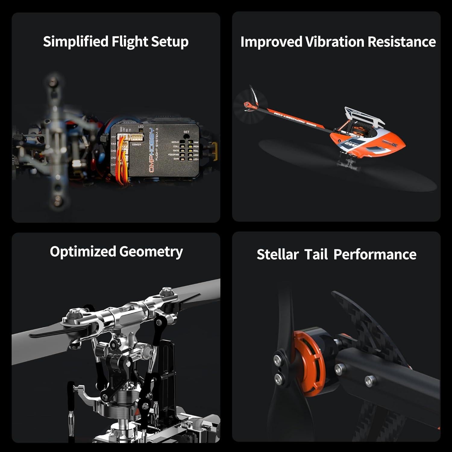 Helicóptero RC OMPHOBBY M2 EVO MK2 RTF 1.55 kg Rojo