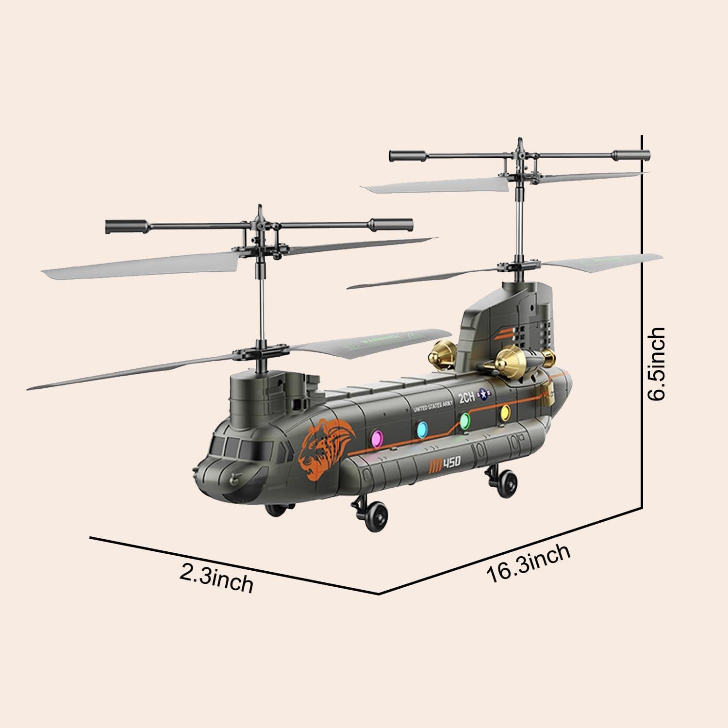 Helicóptero RC Militar SREJNGL 41.4 cm con Luz LED