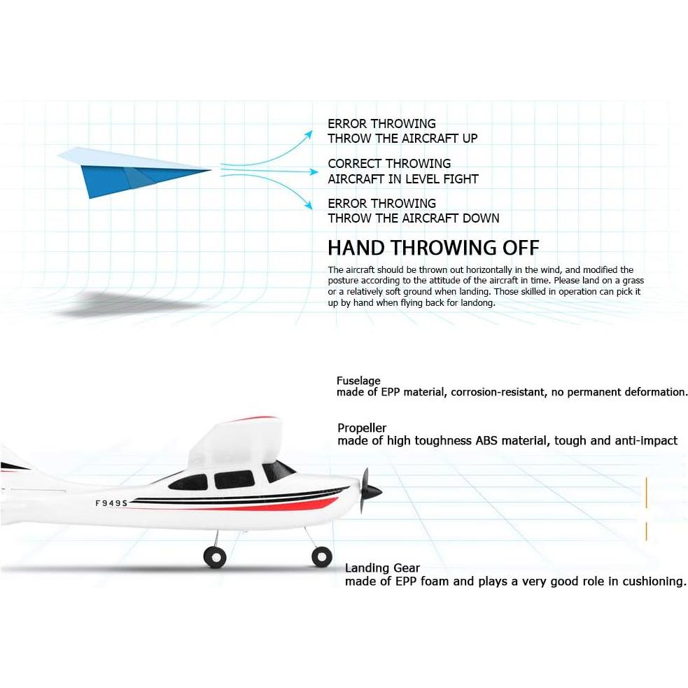 Avión RC GoolRC F949S 500mm con Giroscopio y 3 Baterías
