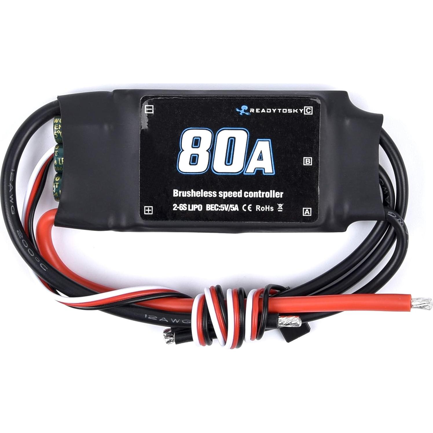 Controlador de Velocidad Eléctrico Sin Escobillas Readytosky A80 80A 2-6S