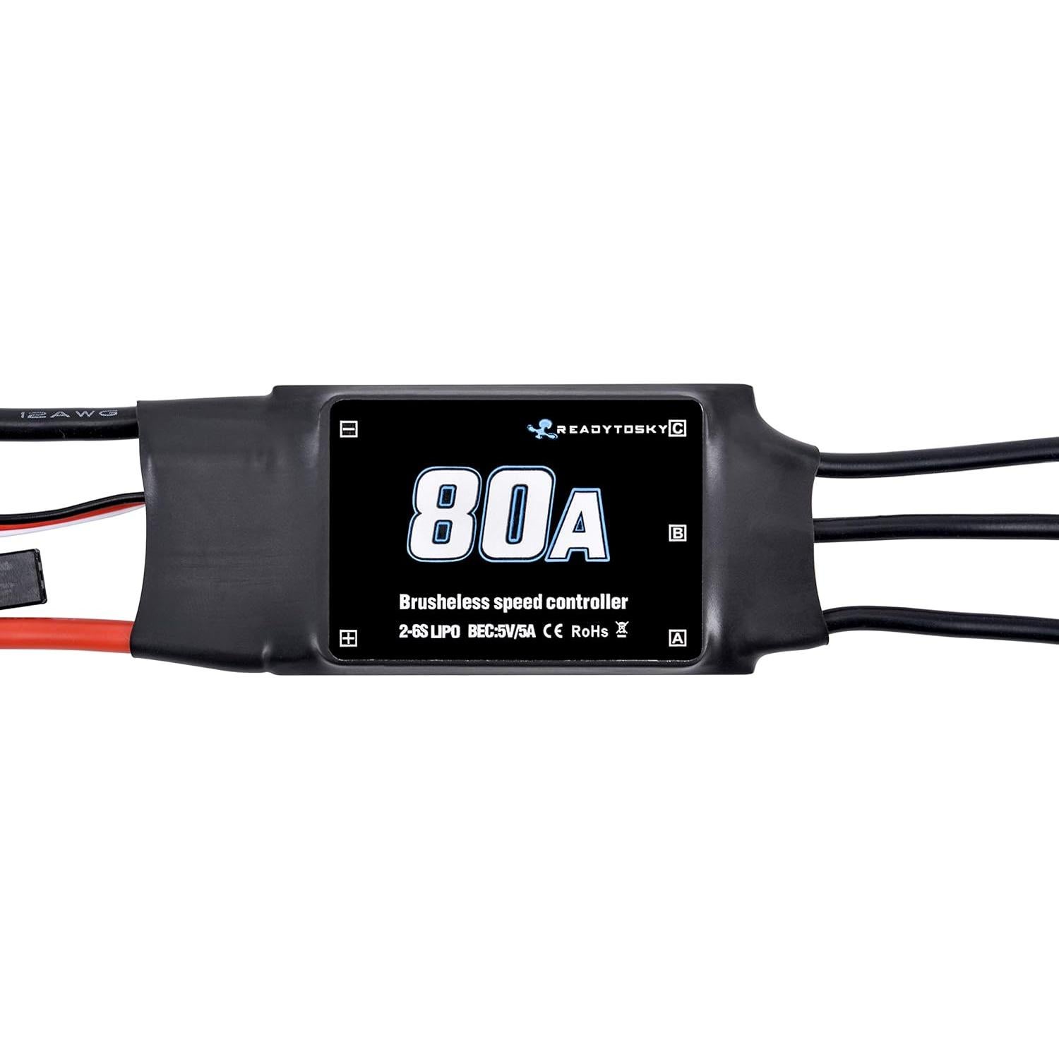 Controlador de Velocidad Eléctrico Sin Escobillas Readytosky A80 80A 2-6S