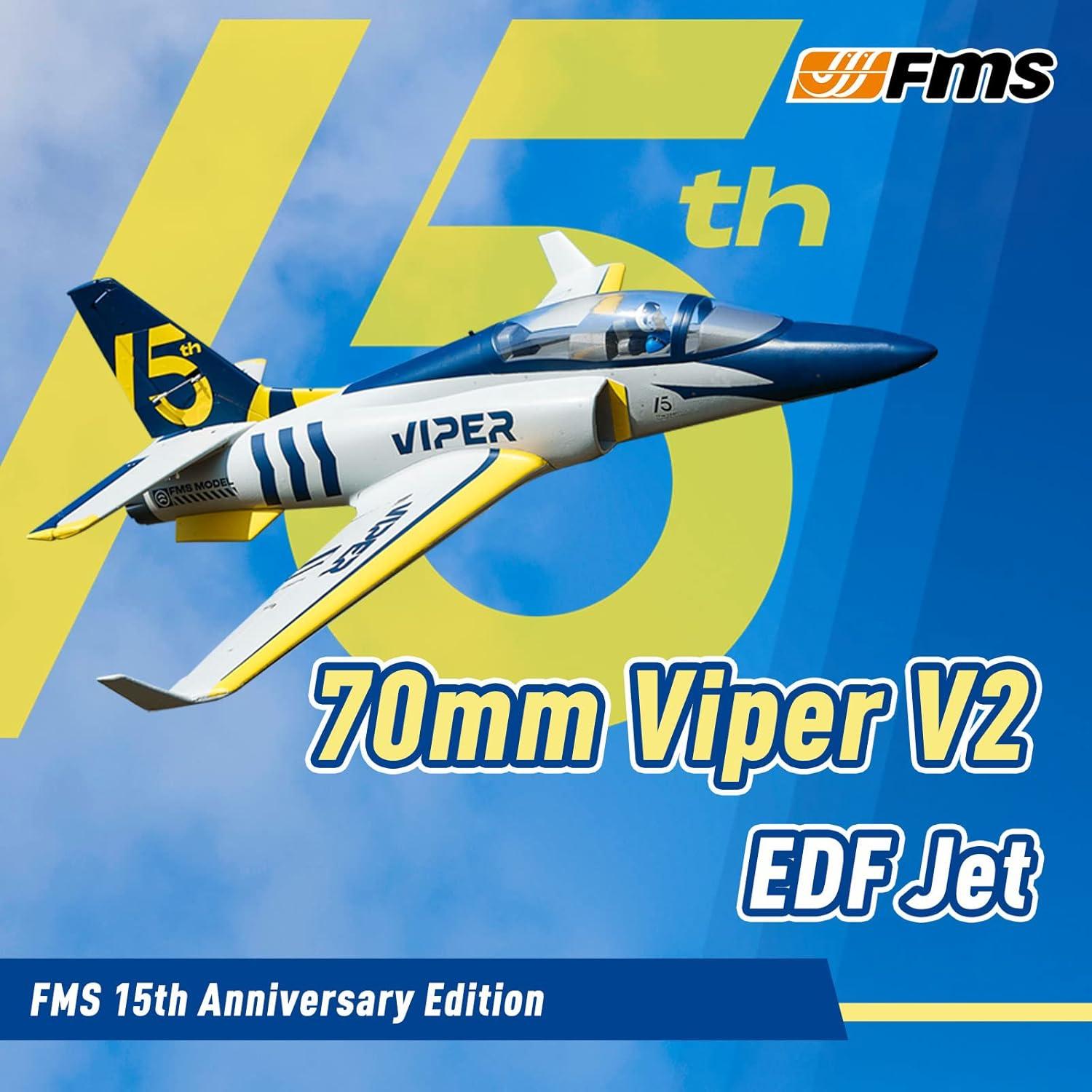 Avión RC FMS Viper V2 70mm EDF Azul Marino PNP 3.46kg