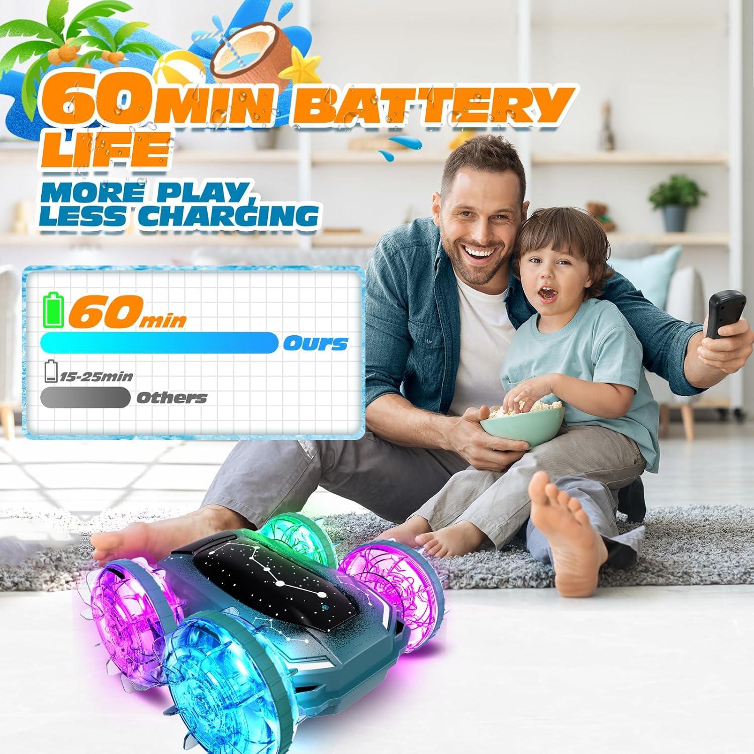 Coche Barco RC Anfibio Tecnock S8912A Verde 60 Min Carga Magnética