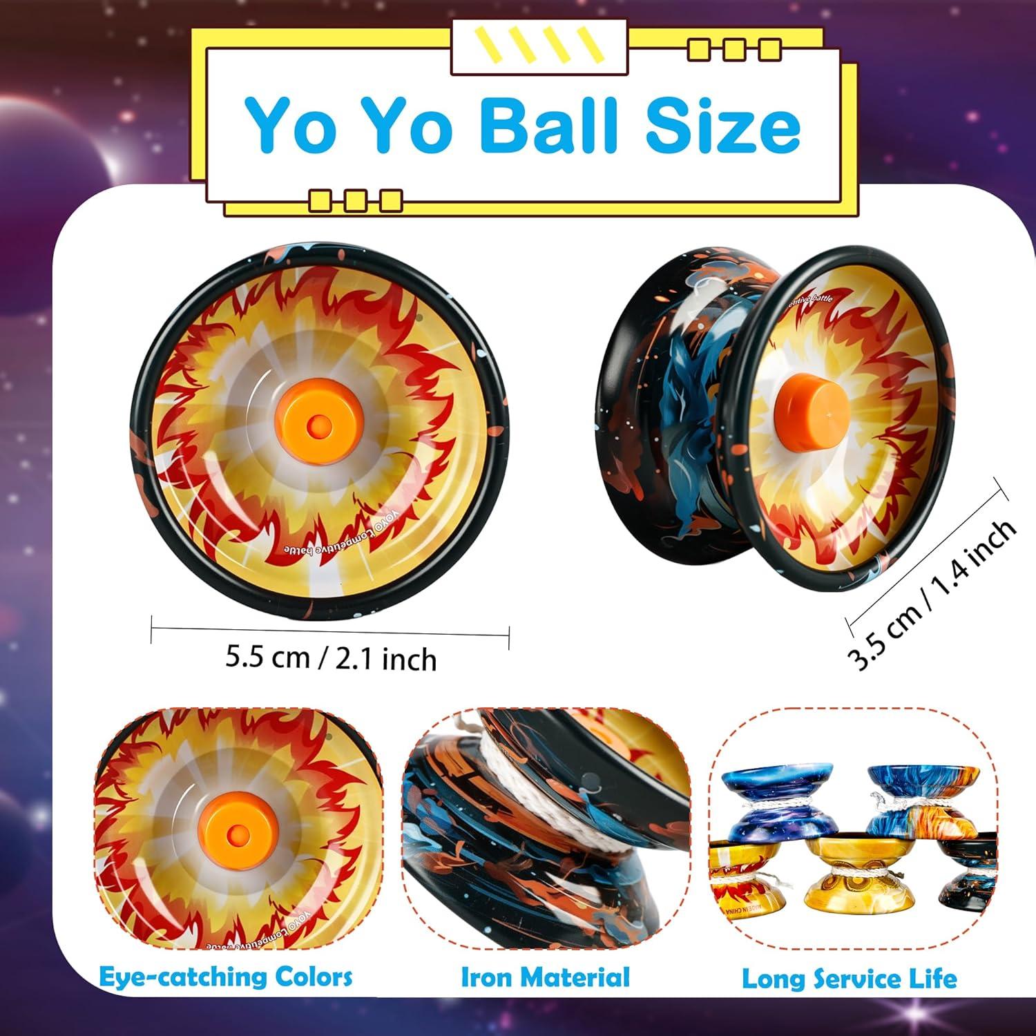 Paquete de 24 Pelotas de Yo-Yo Metal Norcoin 5.5 cm Coloridas