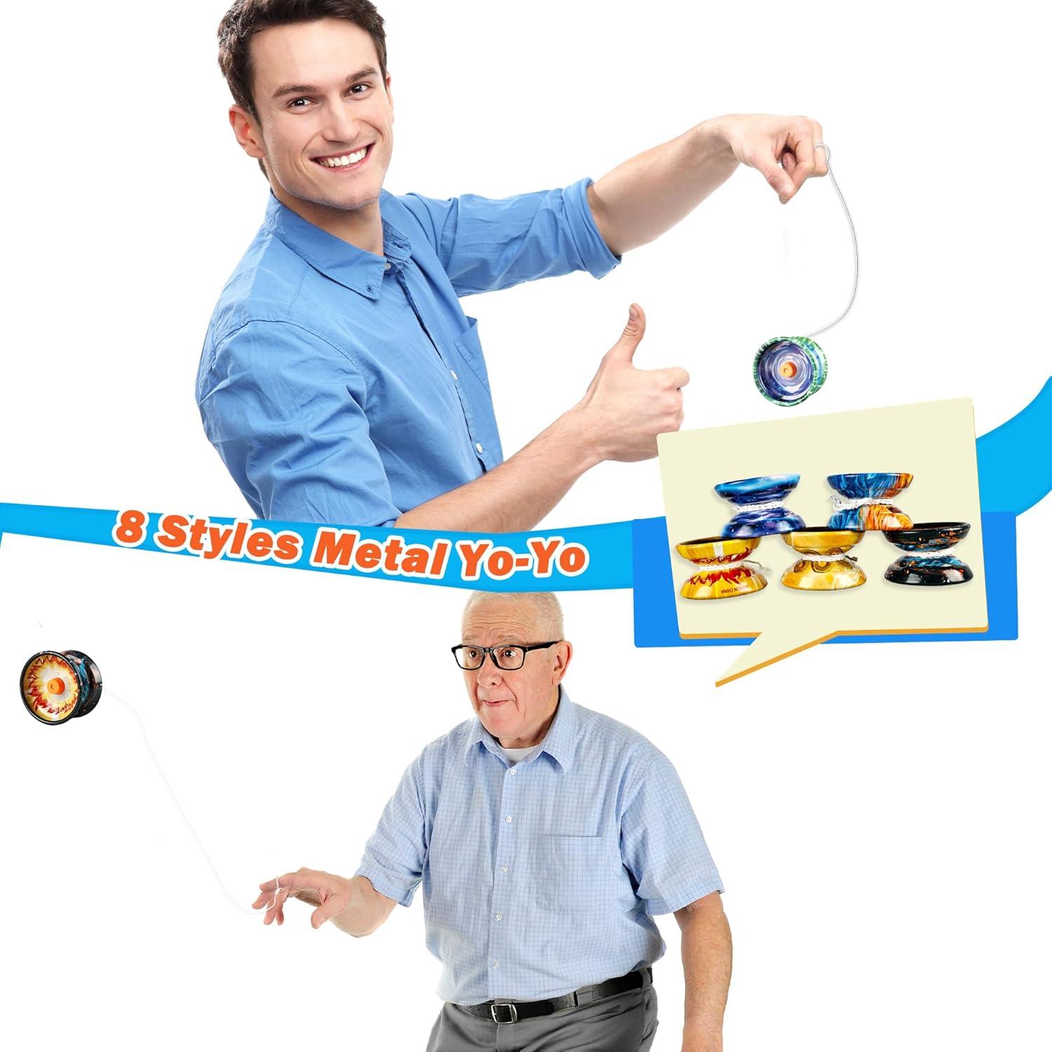 Paquete de 24 Pelotas de Yo-Yo Metal Norcoin 5.5 cm Coloridas