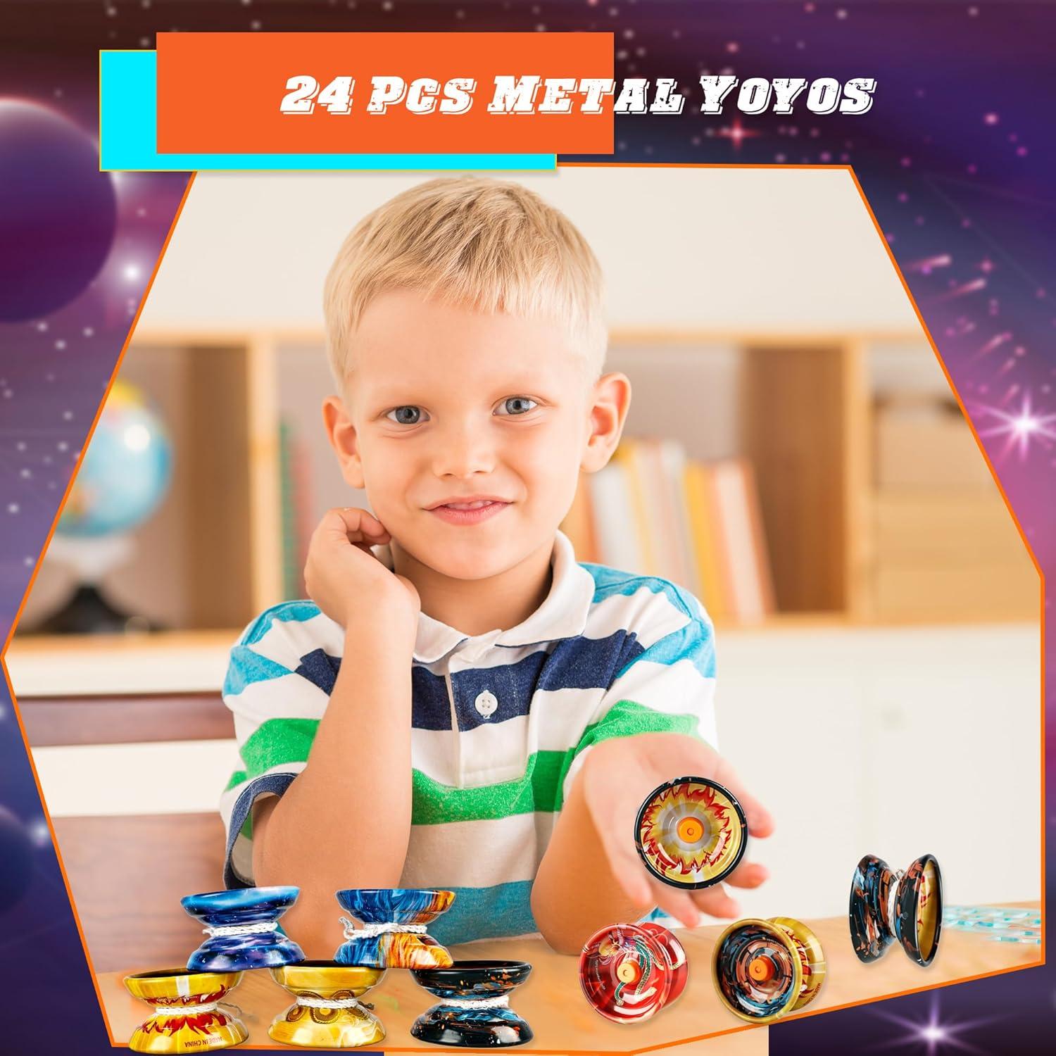 Paquete de 24 Pelotas de Yo-Yo Metal Norcoin 5.5 cm Coloridas