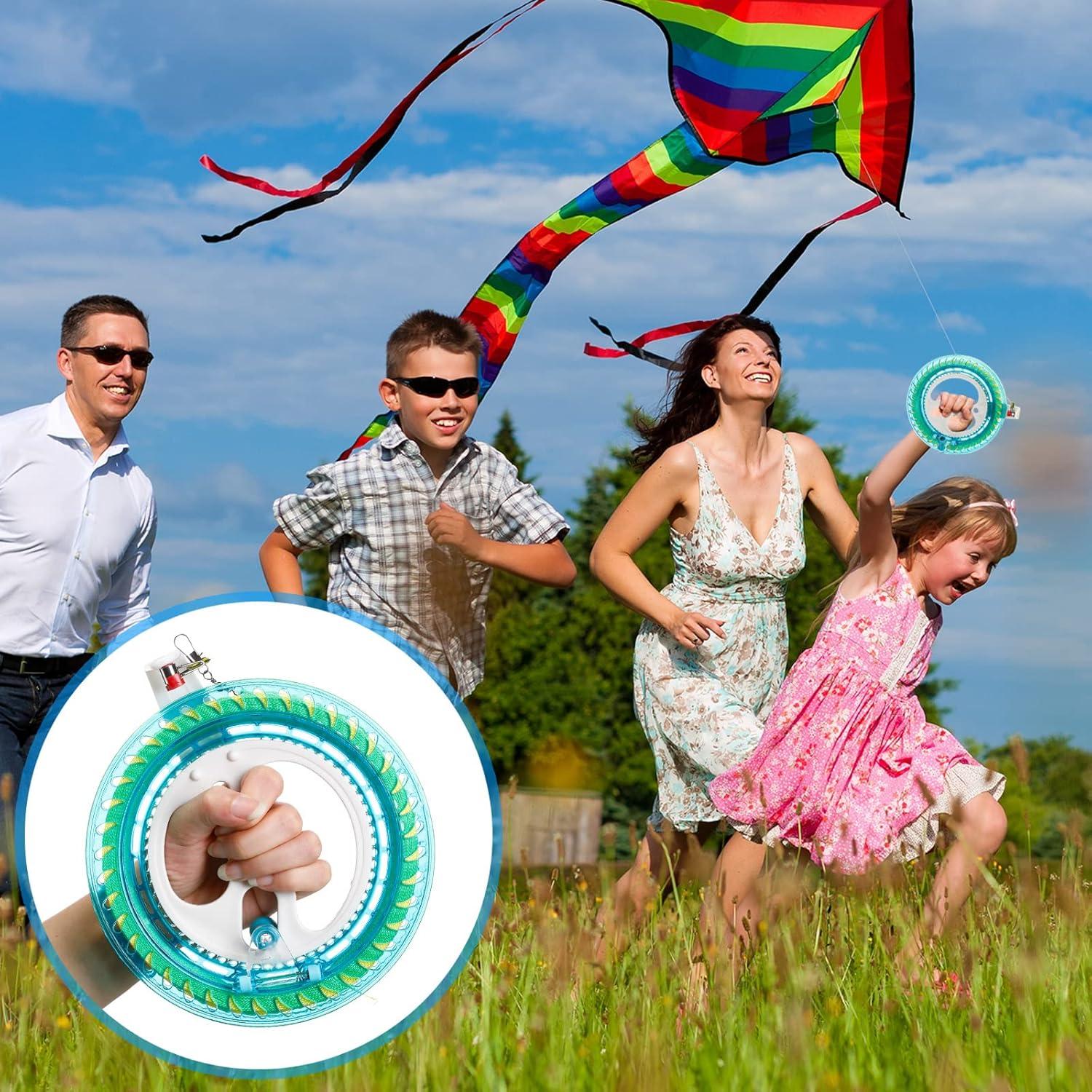 Juego de Carrete de Cometa Aoriher 3 Pcs 18 cm con Hilo 200 m