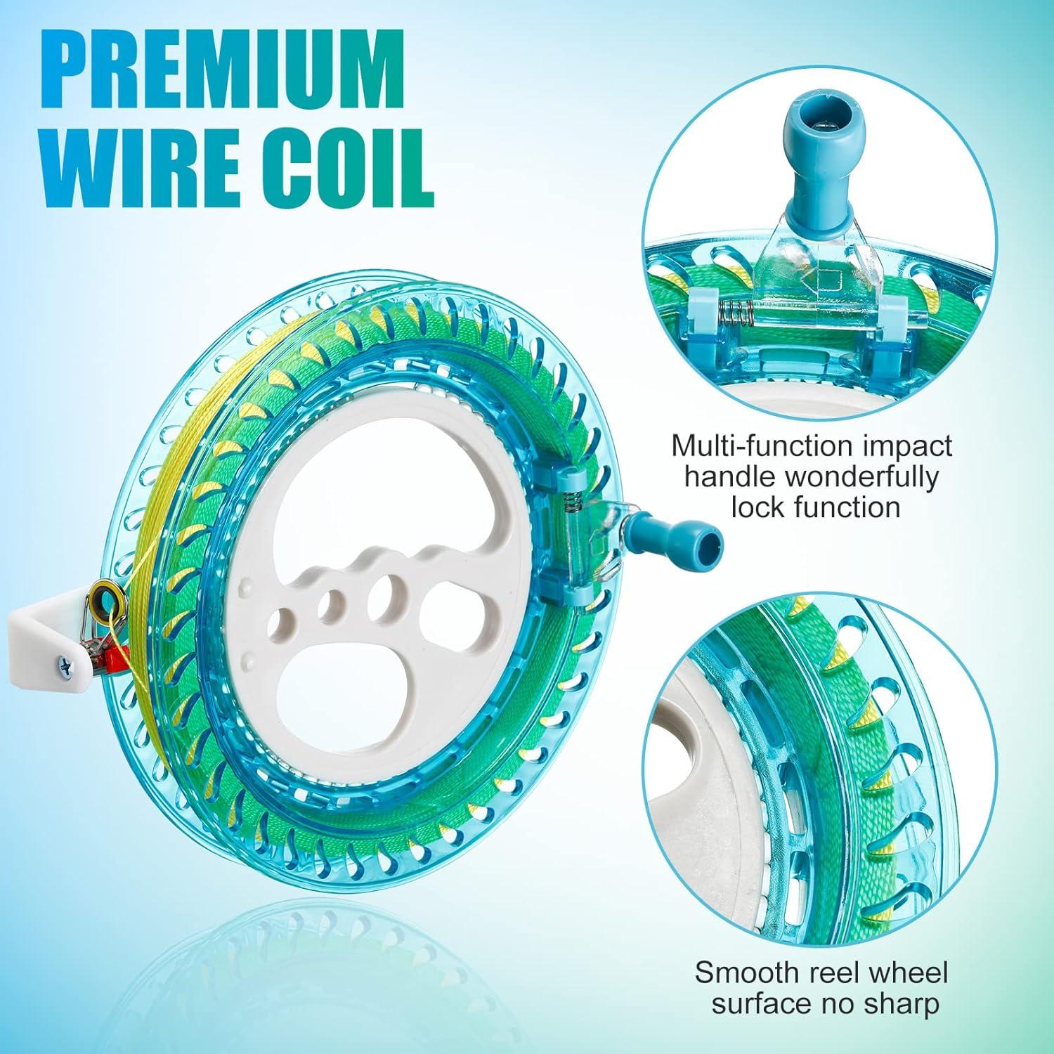 Juego de Carrete de Cometa Aoriher 3 Pcs 18 cm con Hilo 200 m