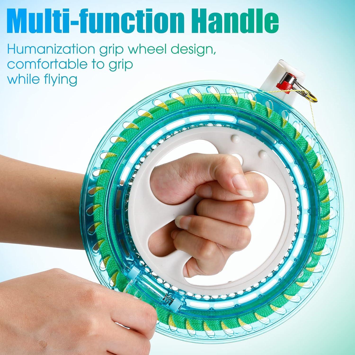 Juego de Carrete de Cometa Aoriher 3 Pcs 18 cm con Hilo 200 m