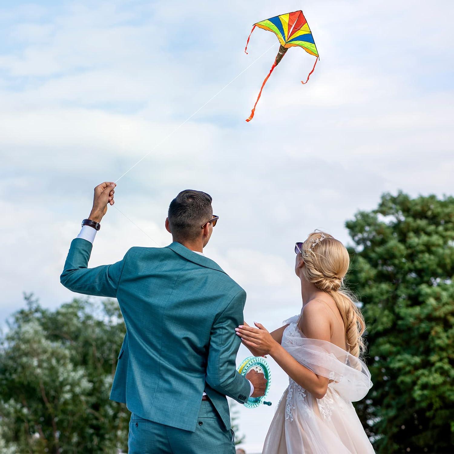 Juego de Carrete de Cometa Aoriher 3 Pcs 18 cm con Hilo 200 m