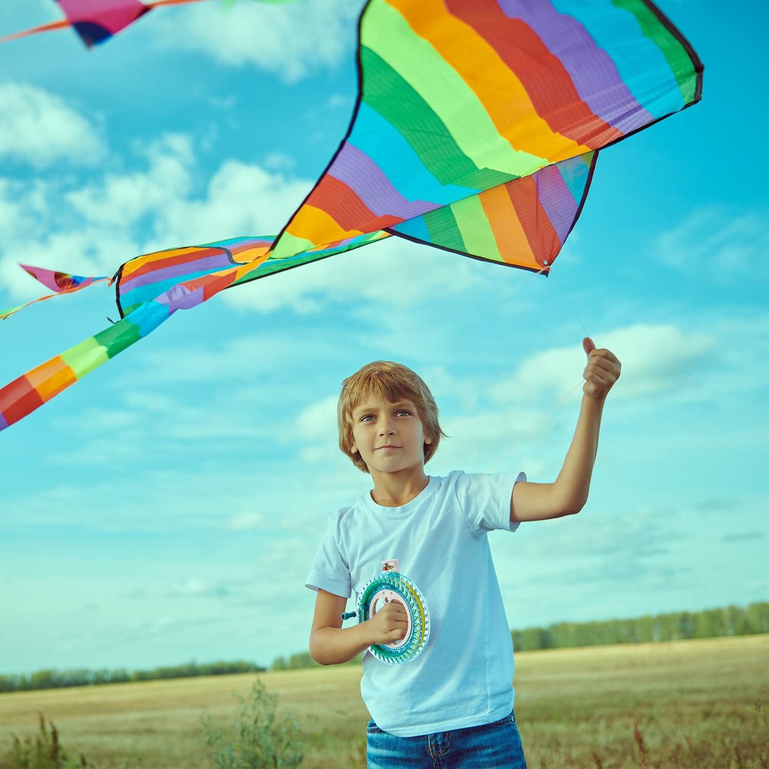 Juego de Carrete de Cometa Aoriher 3 Pcs 18 cm con Hilo 200 m