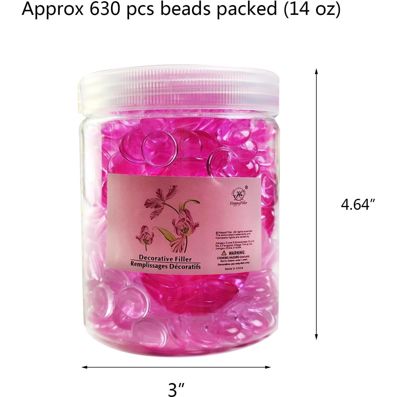 Rellenos de Jarrón Rosa Brillante HappyFiller 630 PCS 15 mm