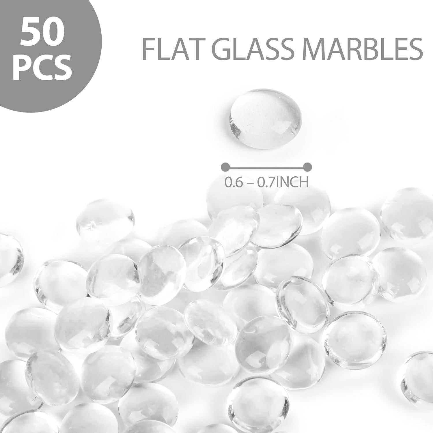 Canicas de Vidrio Planas Transparentes FUTUREPLUSX 50 PCS