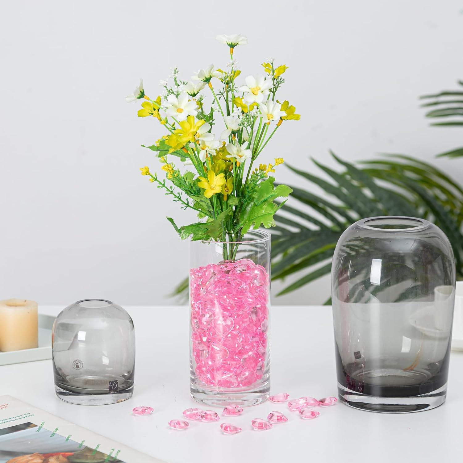 120 Canicas Corazón Rosa AiFanS - Gemas Acrílicas Decorativas