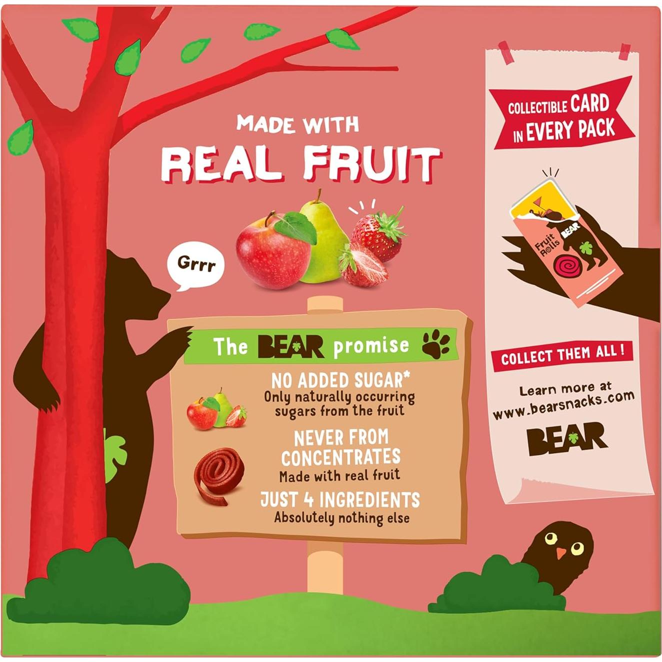 Rollos de Fruta BEAR Yoyo Fresa 5 Unidades 99.22 g