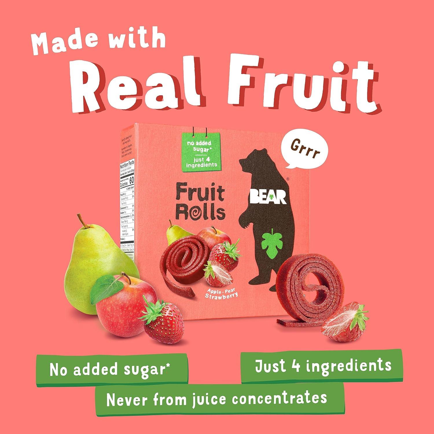 Rollos de Fruta BEAR Yoyo Fresa 5 Unidades 99.22 g