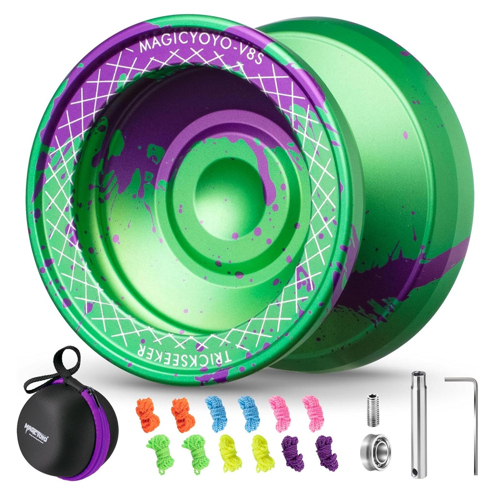 Yoyo V8s Profesional Shungru Verde Púrpura para Niños y Adultos