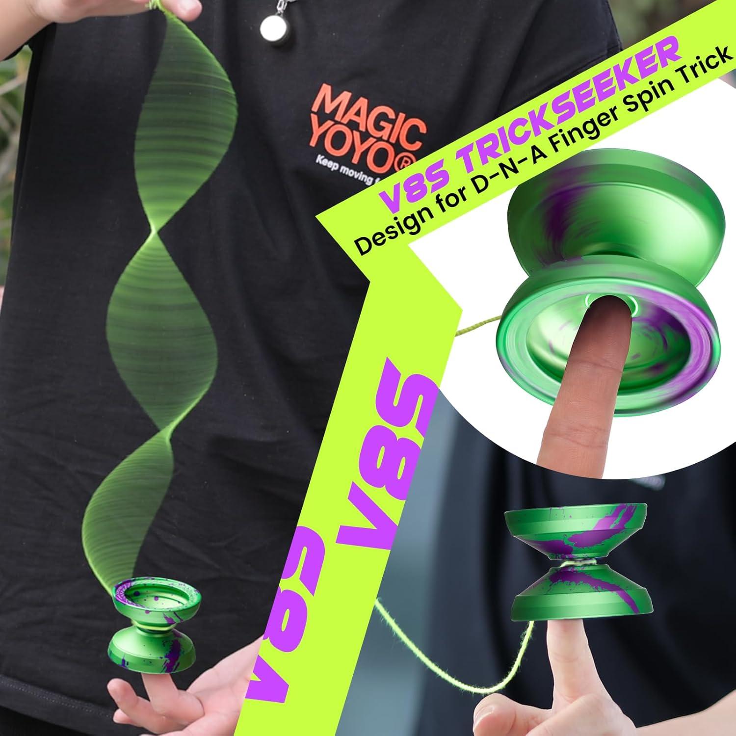 Yoyo V8s Profesional Shungru Verde Púrpura para Niños y Adultos