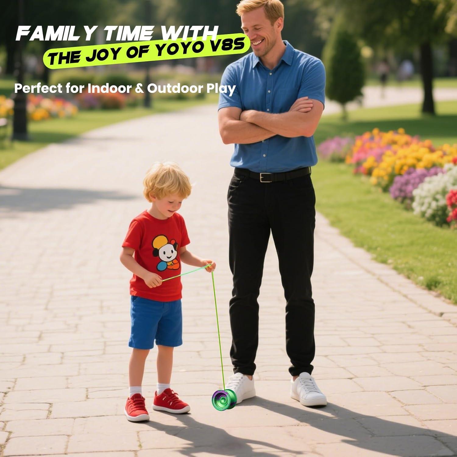 Yoyo V8s Profesional Shungru Verde Púrpura para Niños y Adultos